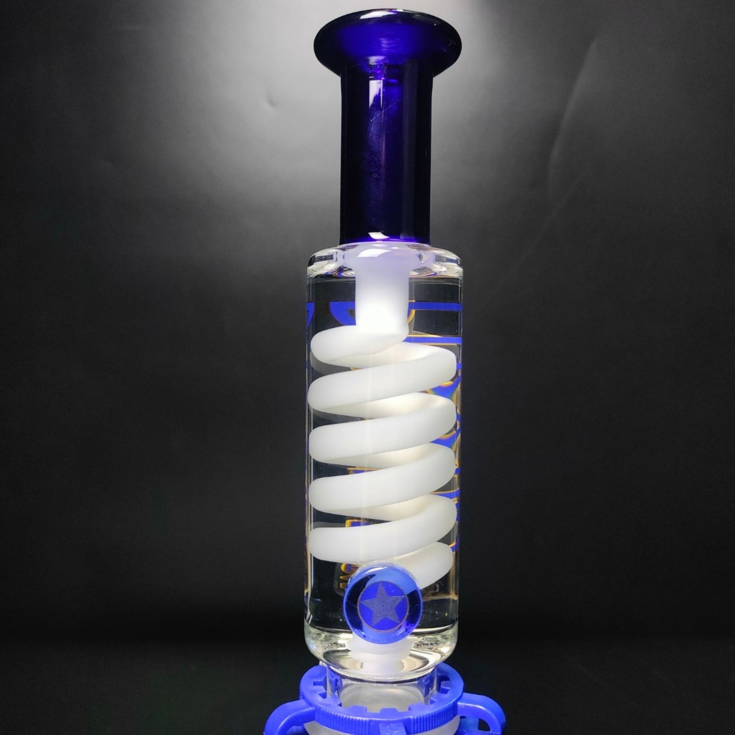 Glass Bong | PHOENIX STAR STRAIGHT LEGO WITH TRIPLE HONEYCOMB PERCOLATOR 15INCH | WHITE CLIP