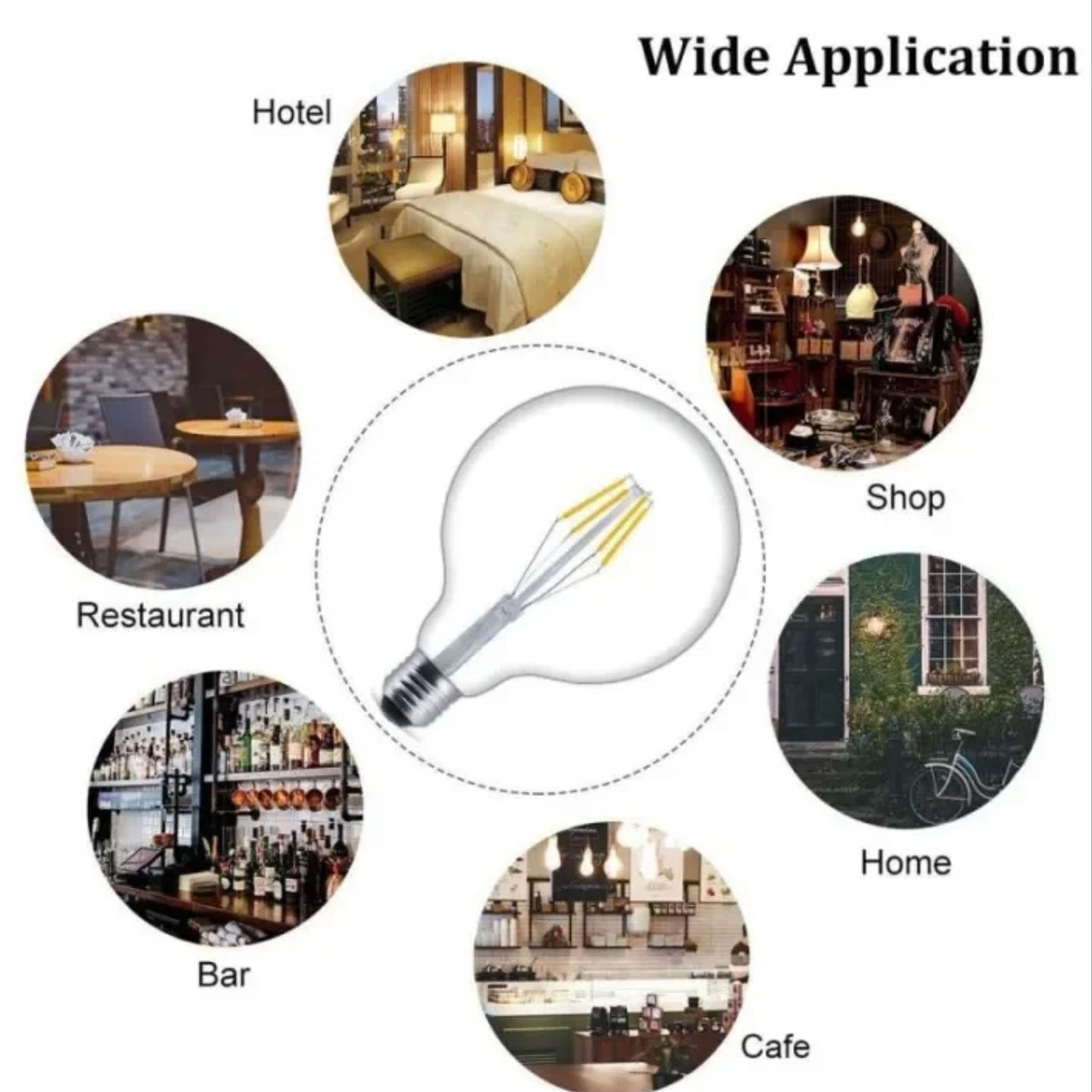 หลอดไฟวินเทจ G125 ฐาน E27 LED Filament  (4W, แสง Warm White)