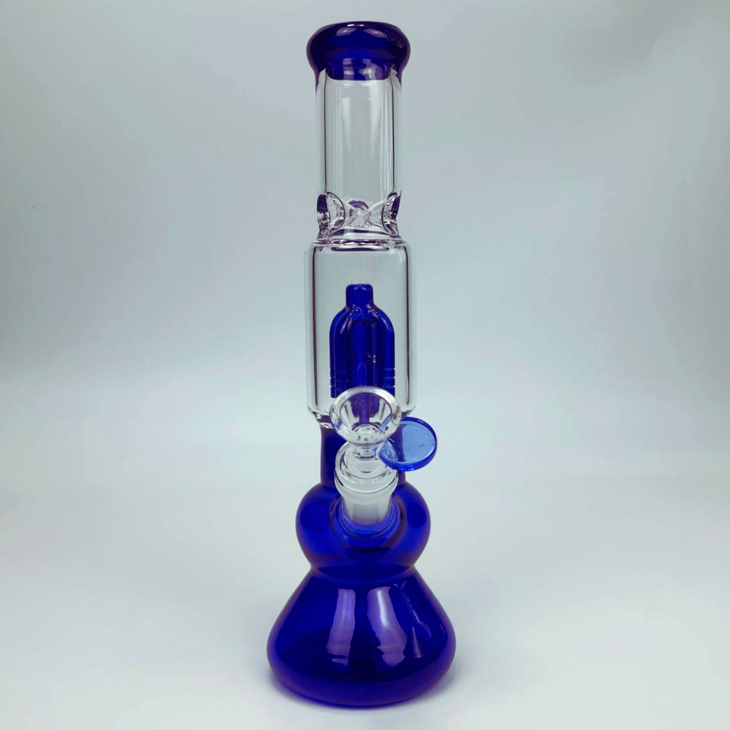 GLASS BONG | DOUBLE SPHERE BASE GLASS 14MM JOINT WITH 4 ARM PERC 12 INCH