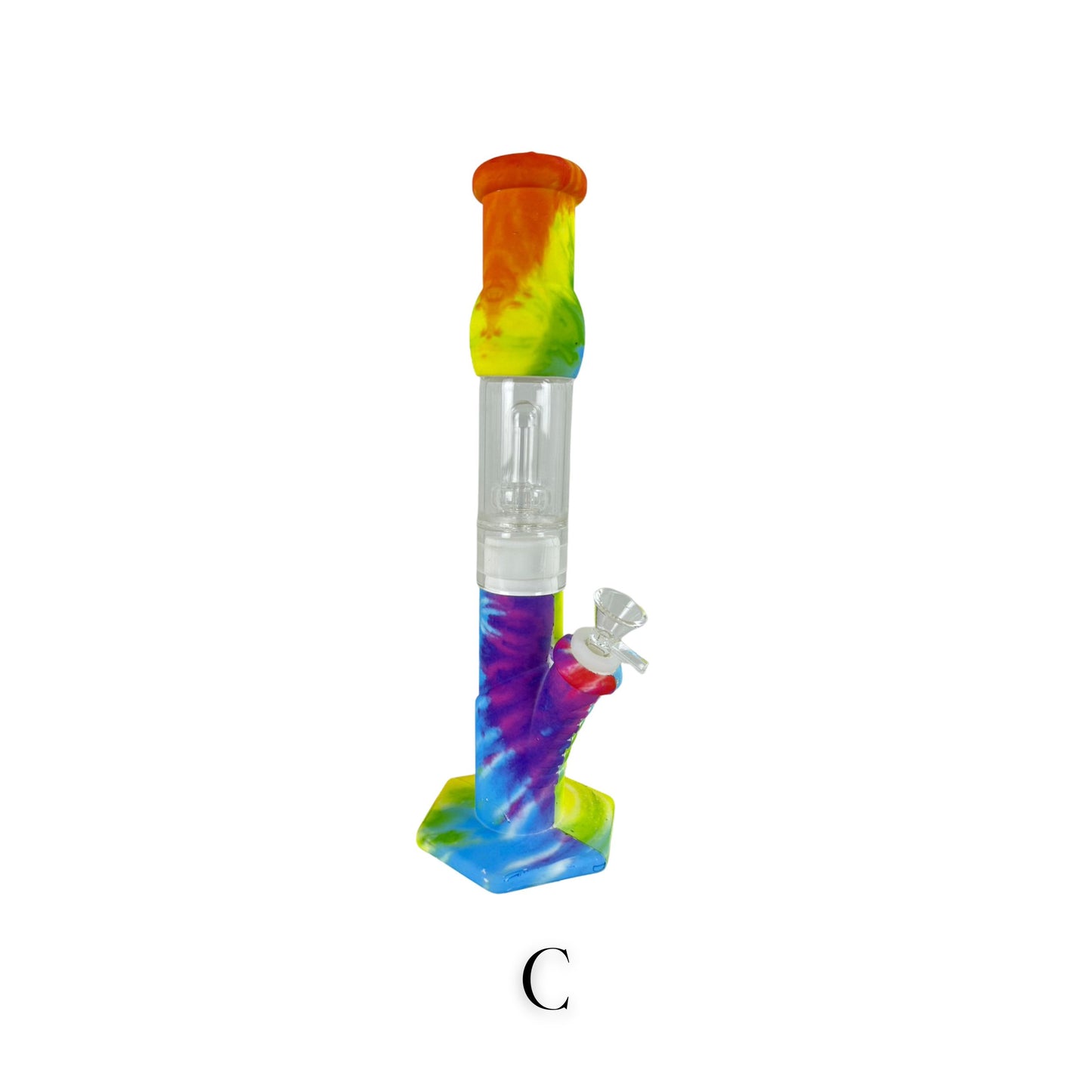 Glass Bong | UNBREAKABLE SILICONE V2 WITH DOME GLASS PERCOLATOR 12 INCH