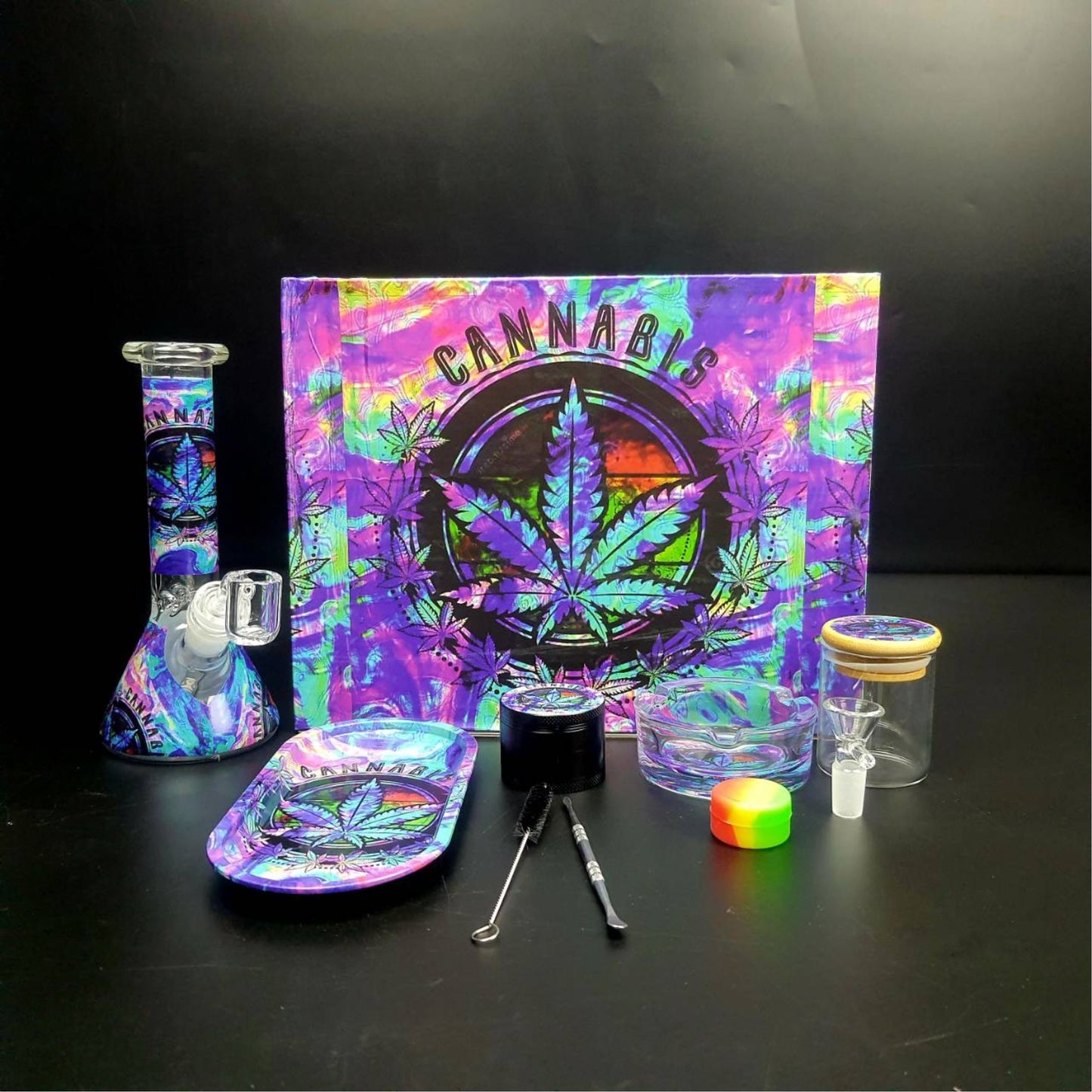 BONG SET (MIX DESIGN WITH QUARTZ) | CANNABIS