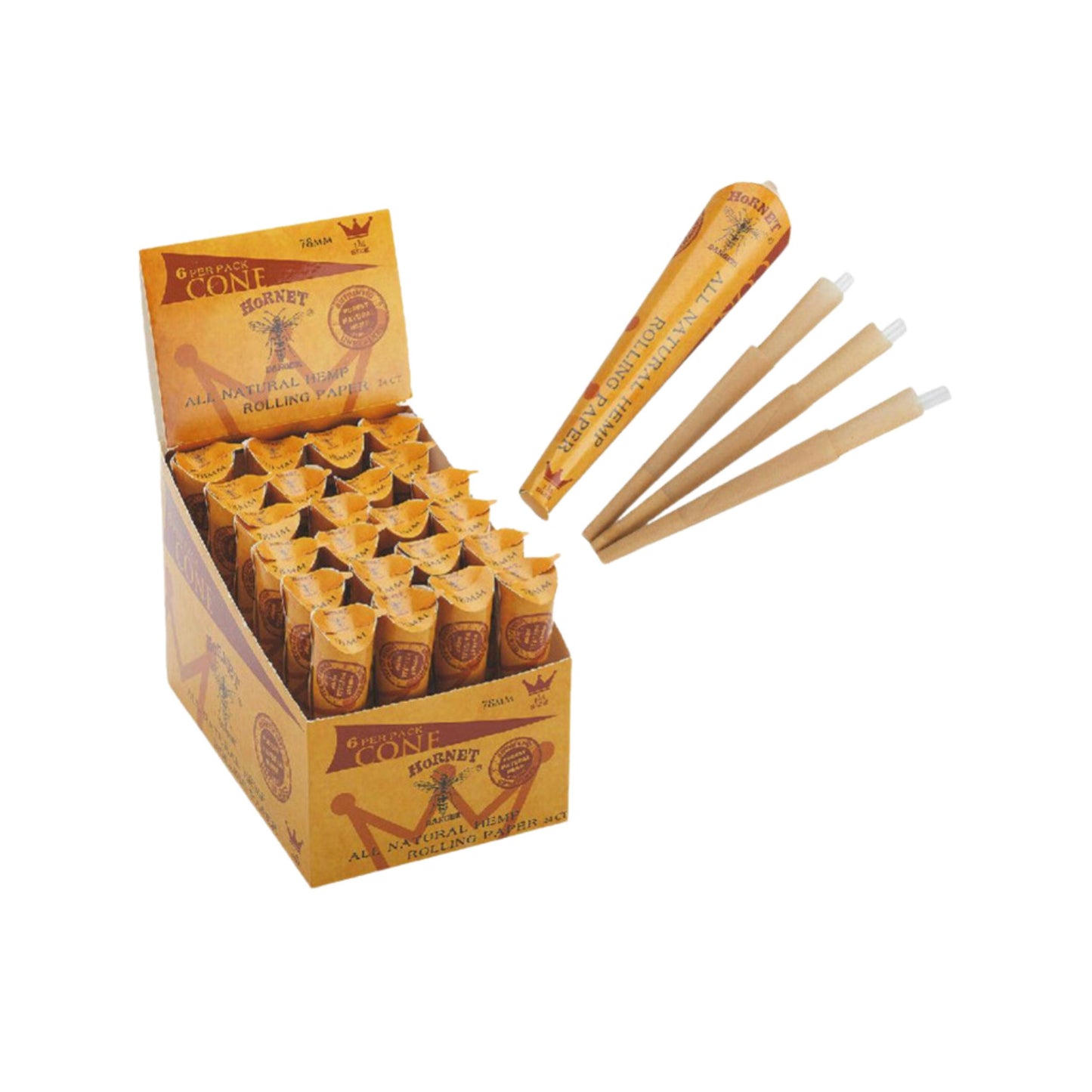 ROLLING PAPER | HORNET 1 1/4 INCH PRE - ROLLED CONES