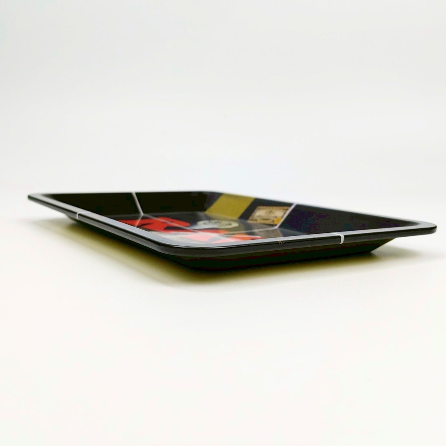 TRAY | RAW - BLACK METAL ROLLING TRAY SIZE : 12.5X18 CM