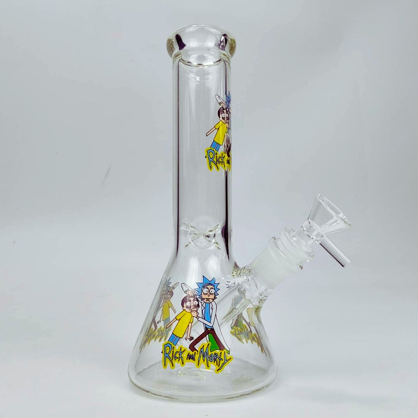 GLASS BONG | RICK AND MORTY BEAKER GLASS BONG 8.5 INCH 5MM THICKNESS