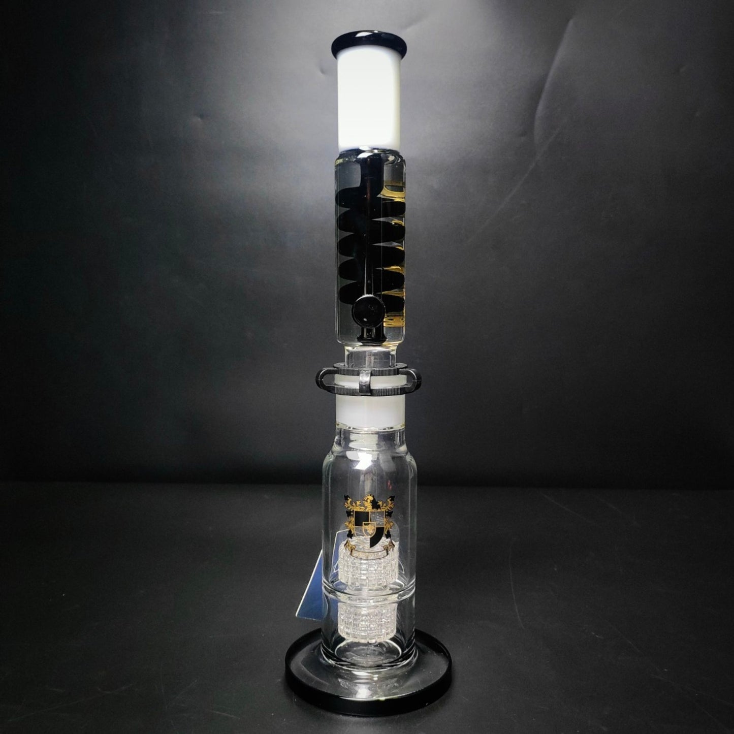 Glass Bong | PHOENIX LEGO STRAIGHT WITH DOUBLE MATRIX PERCOLATOR BLACK CLIP 15 INCH