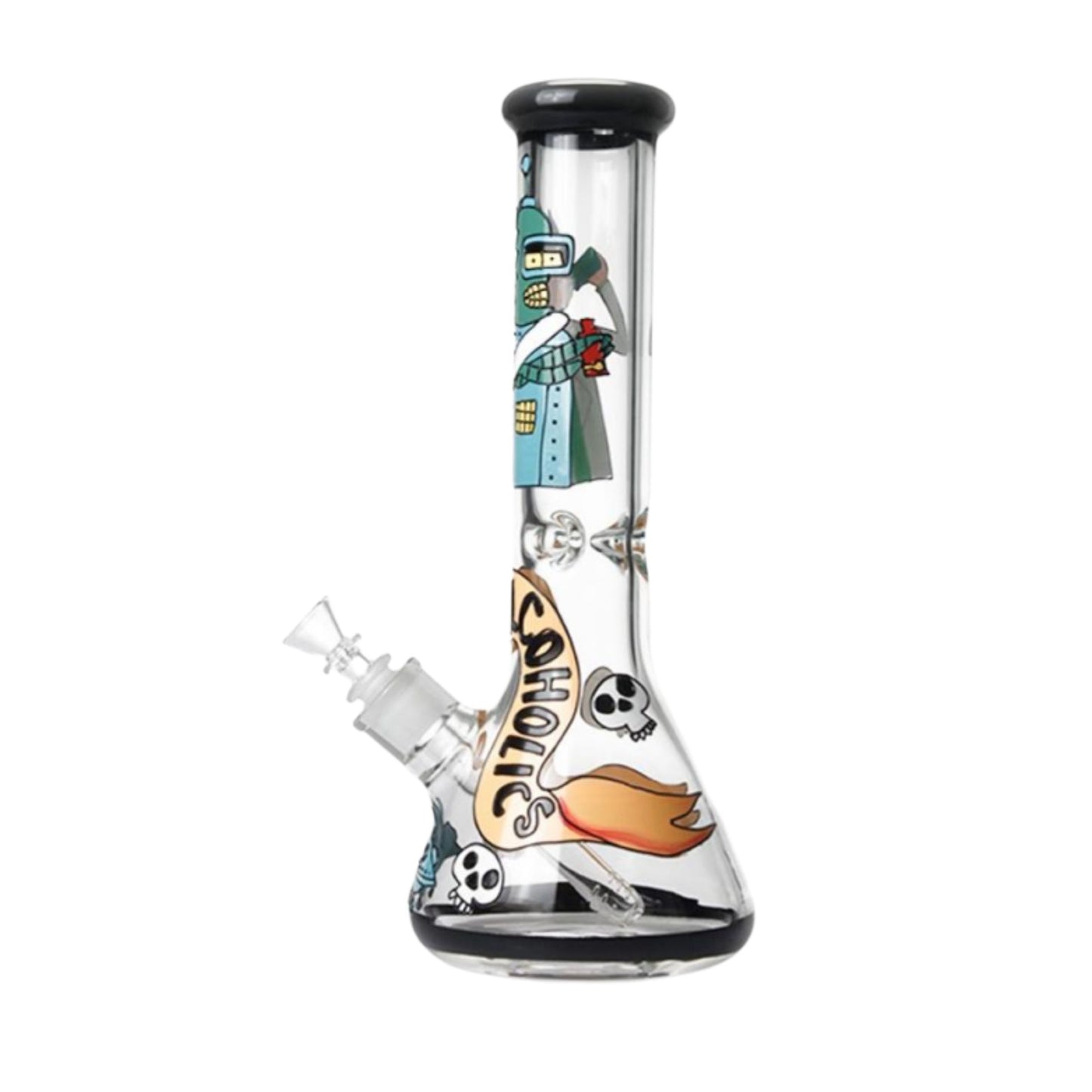 Glass Bong | GLOW IN THE DARK RICK AND MORTY SPACE ACHOLIC 12.5 INCH