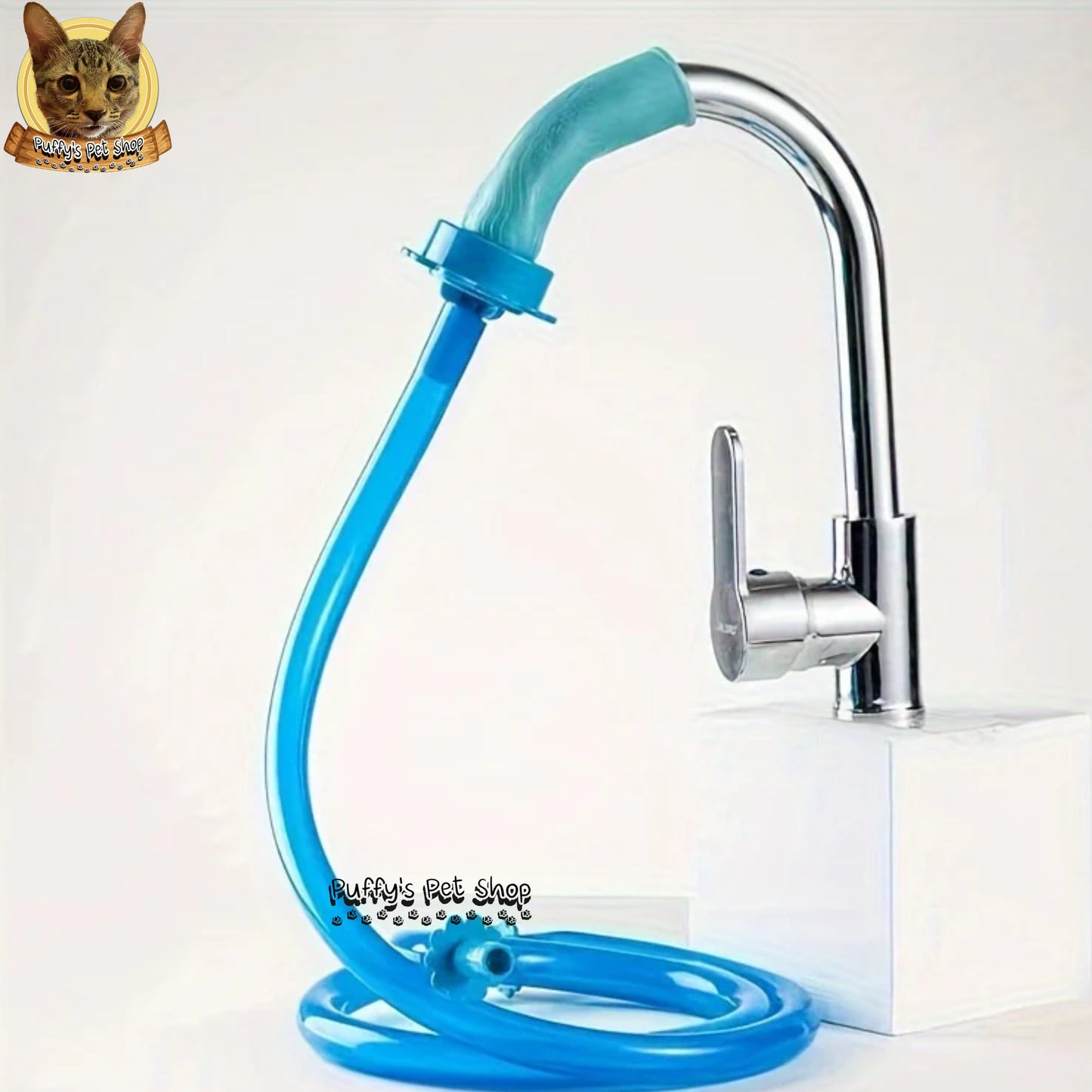 Puffy's Pet Shop | Pet Bath Faucet Attachment for Dogs & Cats หัวต่อก๊อกอาบน้ำซิลิโคนสำหรับสุนัขและแมว  กว้าง 3 ซม. ยาว 1.5 เมตร