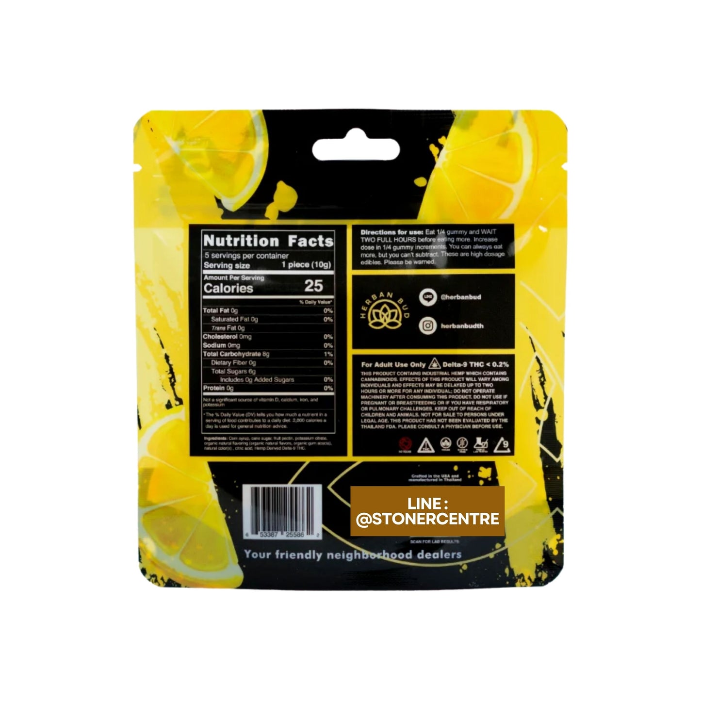 Jelly Herban Bud Lemon Drop Edibles gummy infused thc snack