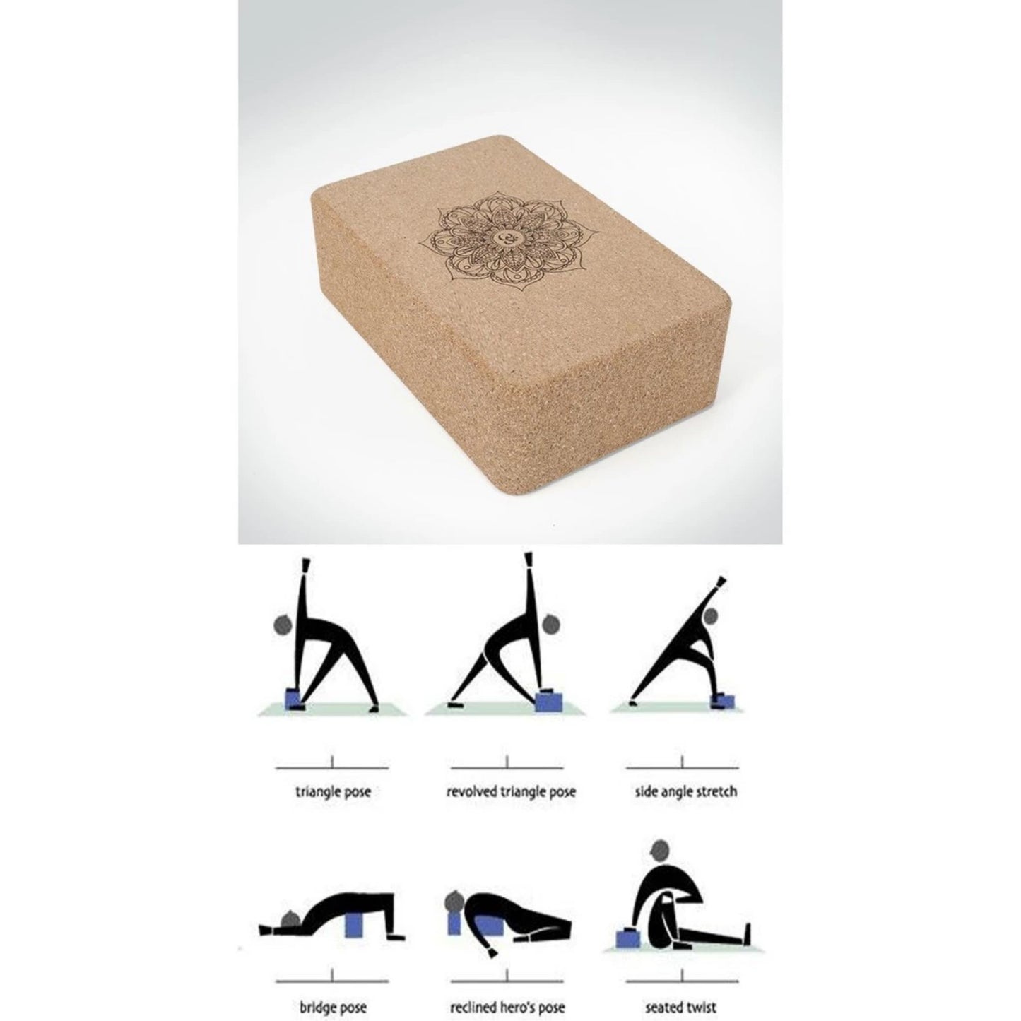 CORK YOGA BLOCK SIZE: 16CM X 8CM X 22.5CM