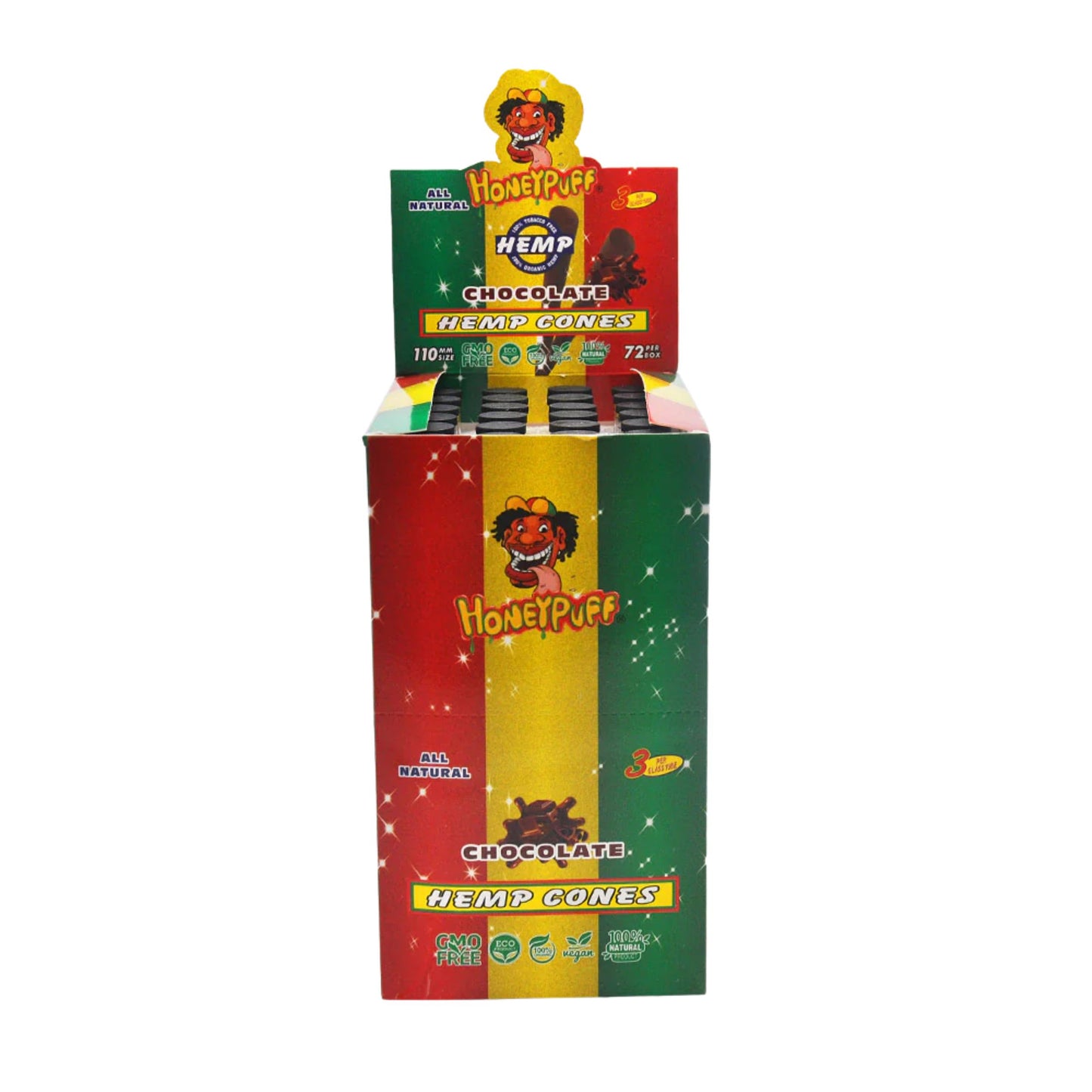 ROLLING PAPER | HONEYPUFF CHOCOLATE HEMP CONES 110MM KINGSIZE