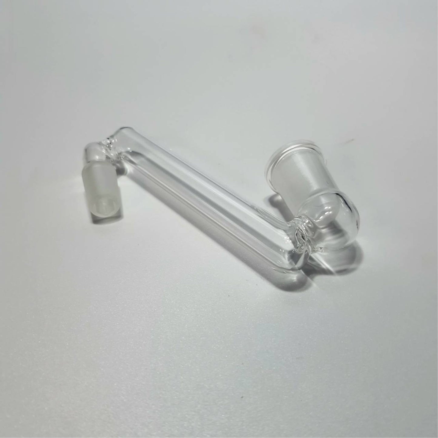 GLASS TUBE | 90 DEGREE DROP DOWN ADAPTTOR ASH CATCHER - 14MM MALE TO 14MM FEMALE /  14MM MALE TO 18MM FEMAL /  18MM MALE TO 18MM FEMAL