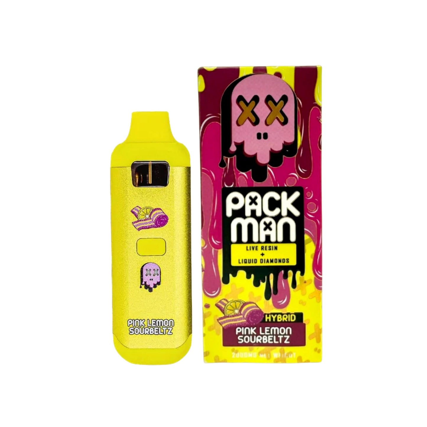 PACK MAN - LIVE RESIN + LIQUID DIAMONDS 2.0ML | PINK LEMON SOURBELTZ : HYBRID