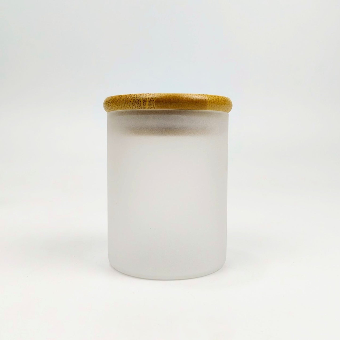 GLASS JAR | FROSTED GLASS JAR WITH WOODEN LID SIZE: 65 x 80MM - 200ML