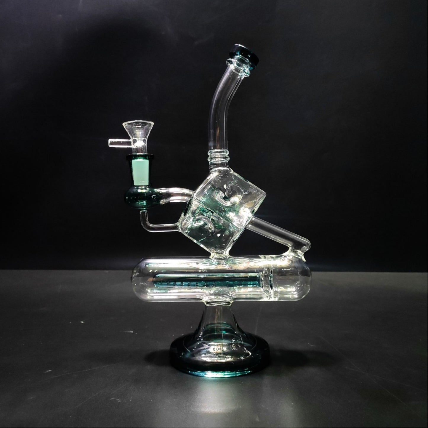 Glass Bong | DICE RECYCLER WITH INLINE PERC 10.5 INCH