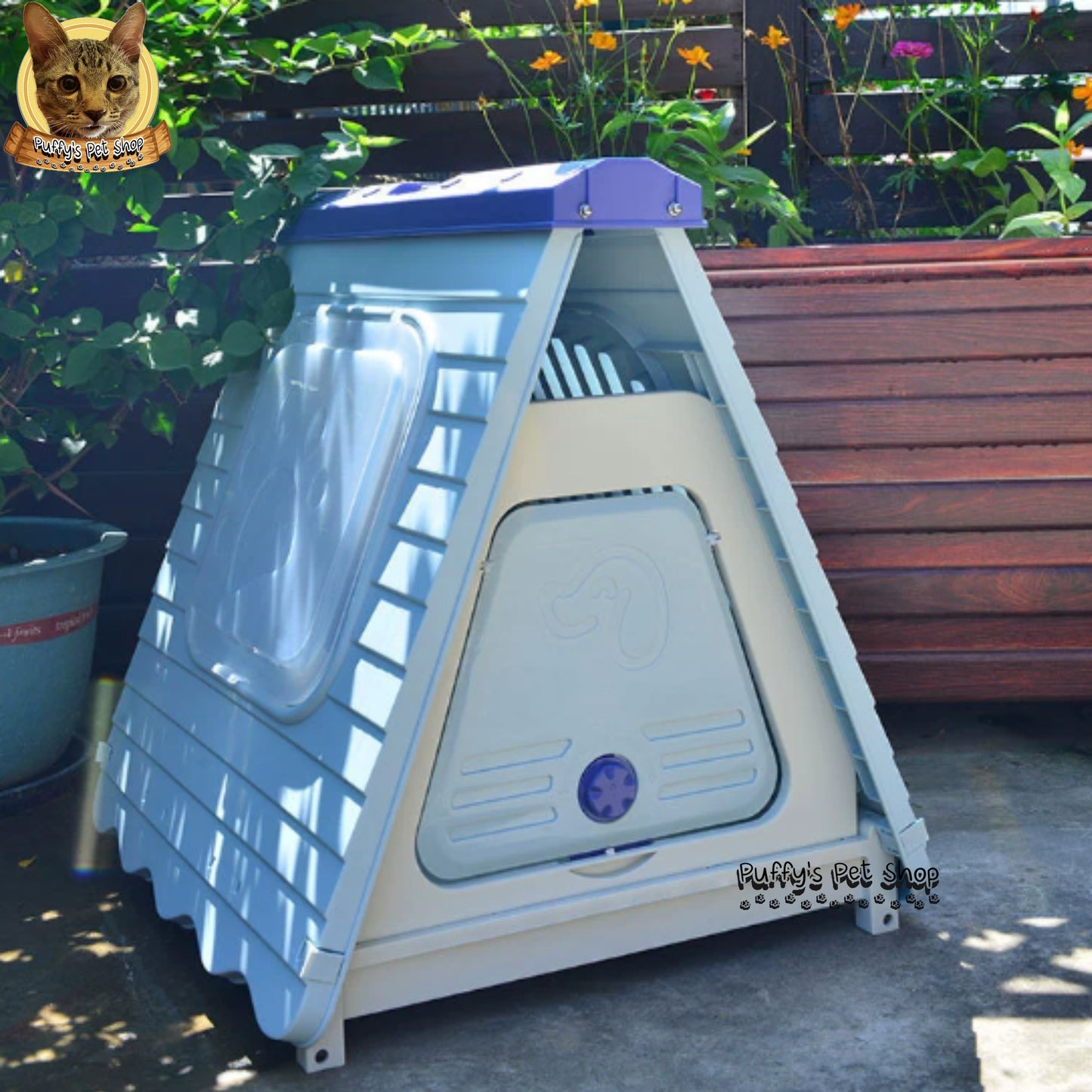 Puffy's Pet Shop | Vintage-Style Dog Tent Bed   15 kg เต็นท์ที่นอนสุนัขสไตล์วินเทจ สำหรับสุนัขน้ำหนักน้อยกว่า 15 กก. ขนาด: 58 x 71 x 68 ซม.