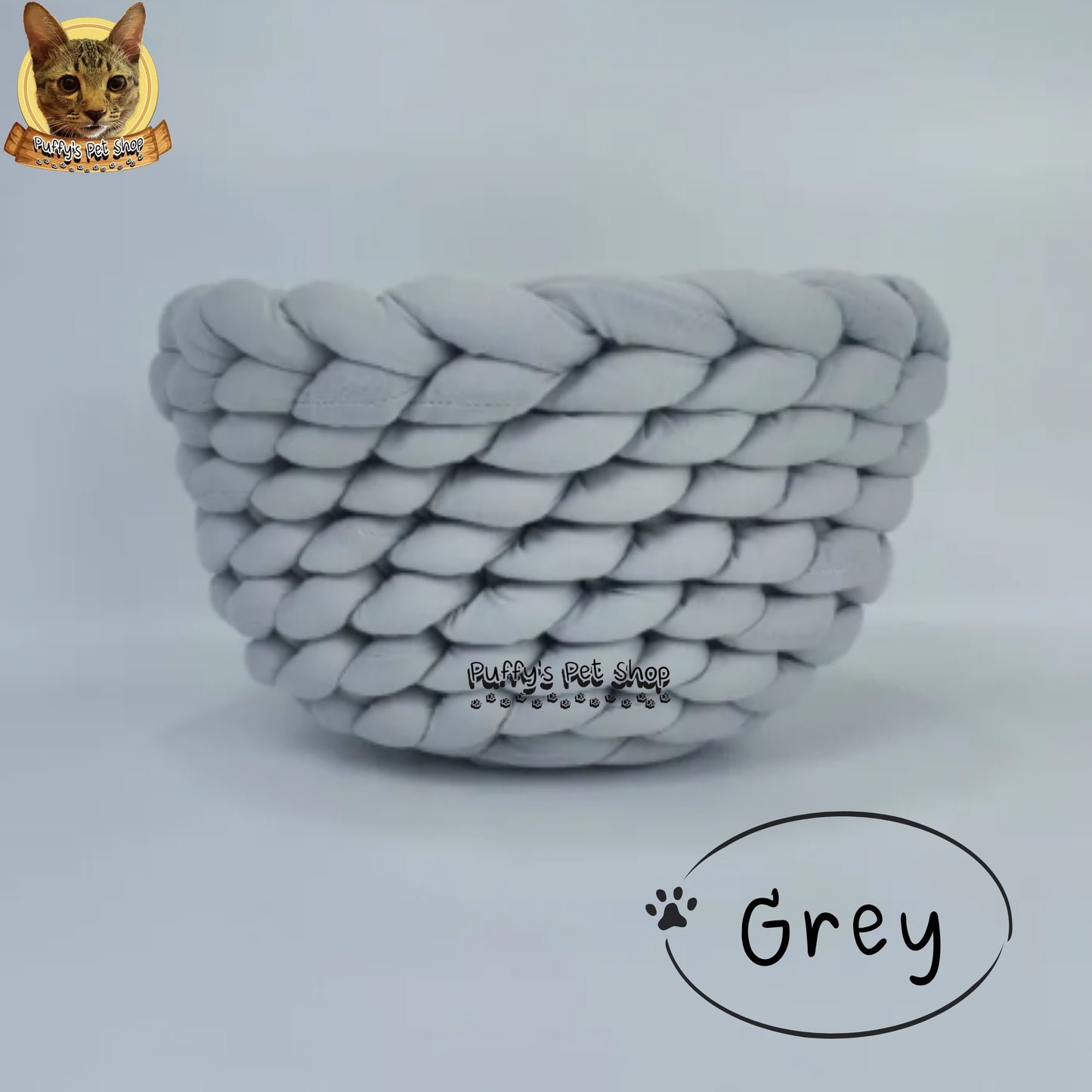 Puffy's Pet Shop | Knitted Cotton Basket Bed for Cats & Dogs ที่นอนสัตว์เลี้ยง น้องหมาและน้องแมว ทรงตะกร้า ผลิตจากผ้าฝ้ายถัก ขนาด 35 / 40 / 45 ซม.