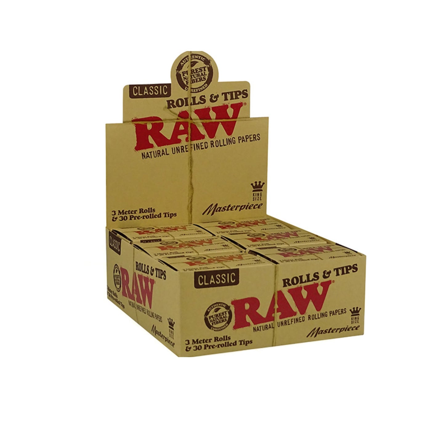 ROLLING PAPER | RAW MASTERPIECE 3 METER ROLL &amp; PRE-ROLLED TIPS