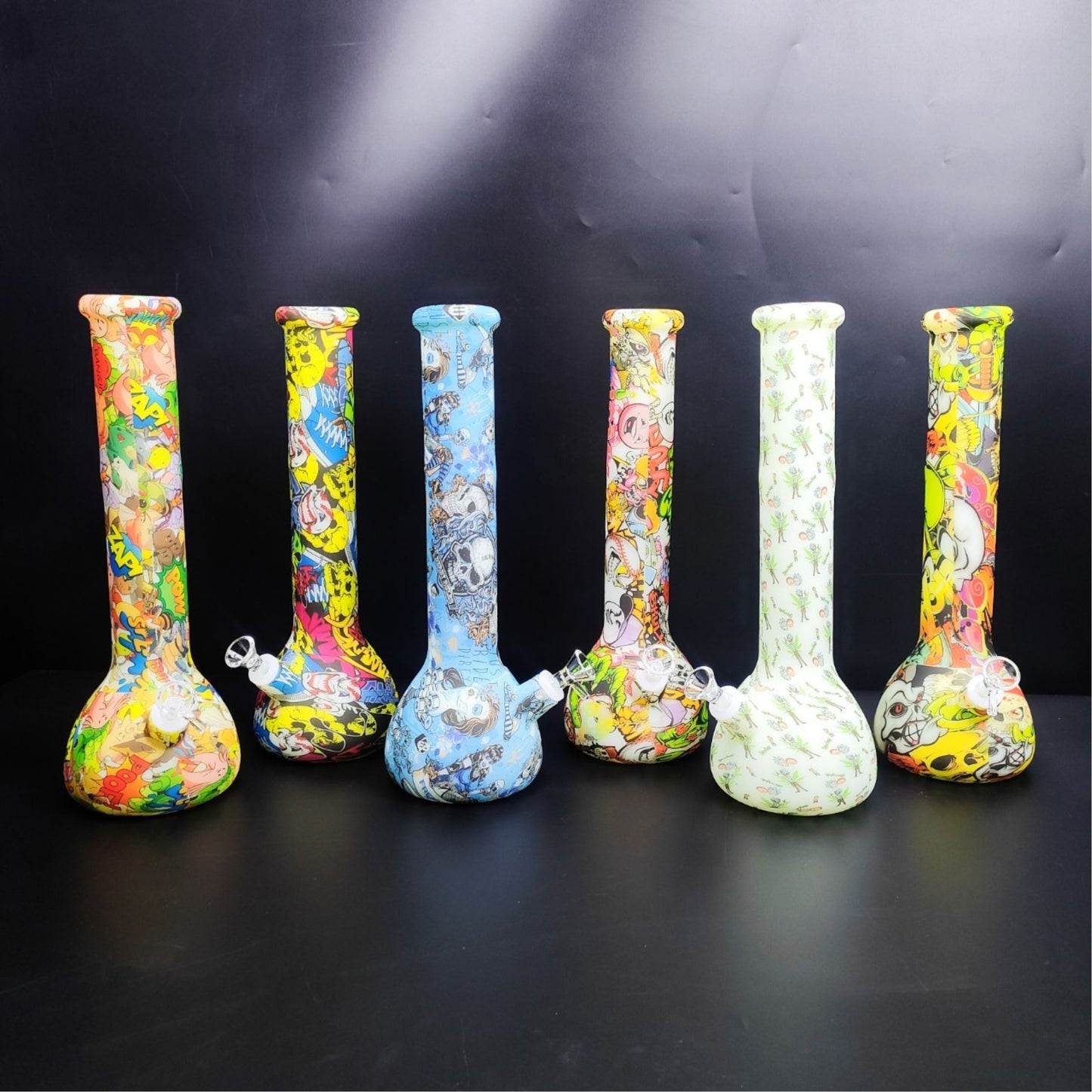 Glass Bong | GLOW IN THE DARK SILICONE BEAKER 14 INCH - SILICONE UNBERAKABLE BONG