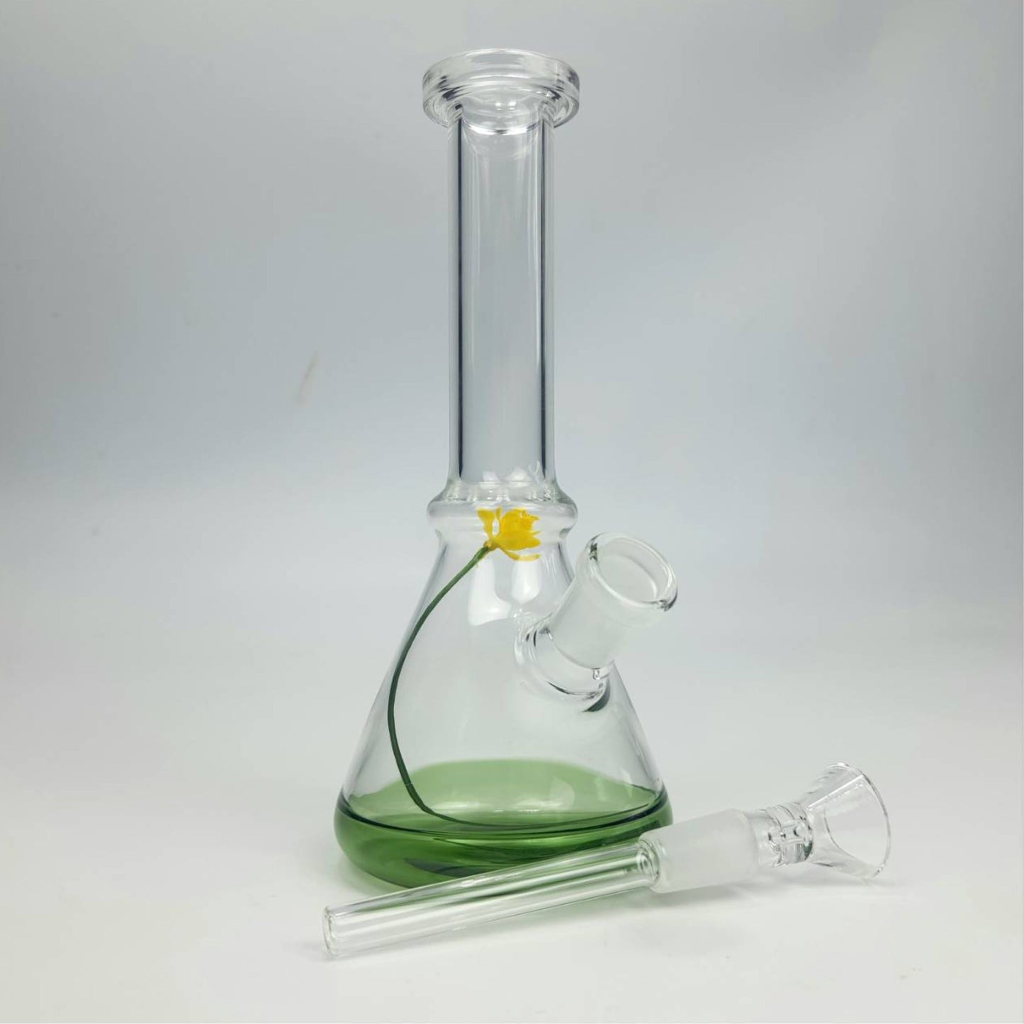 GLASS BONG | WATER LILY BEAKER GLASS BONG 7 INCH 4MM THICKNESS