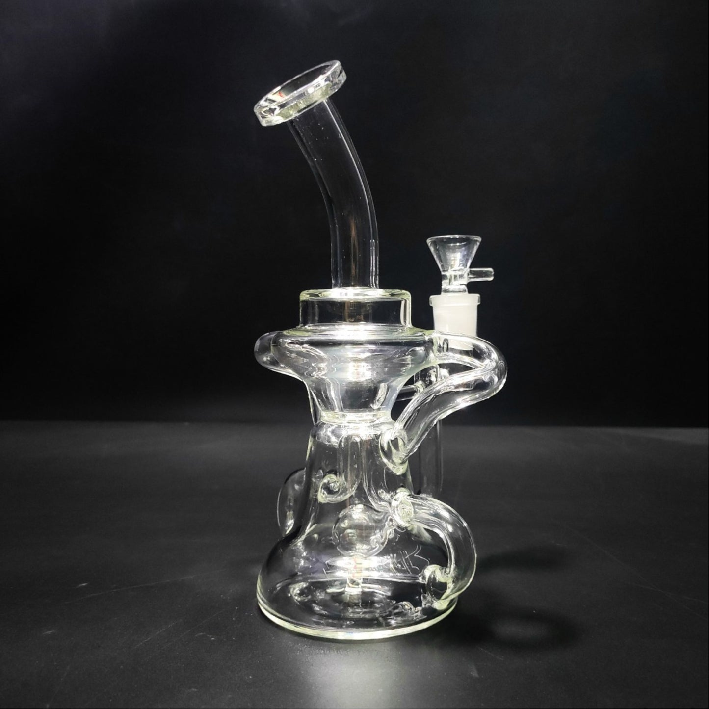 Glass Bong | DOUBLE RECYCLER DISPERSER BUBBLER OIL RIG 8.5 INCH