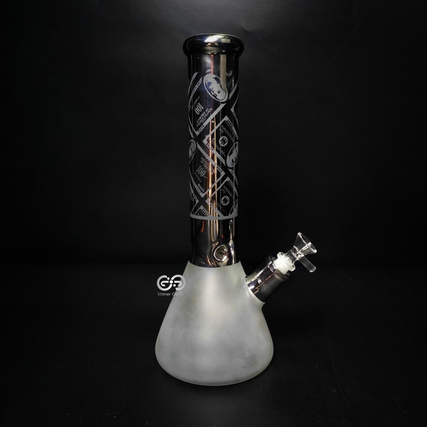 Glass Bong | DOLLAR BILL BEAKER SILVER 13.5 INCH