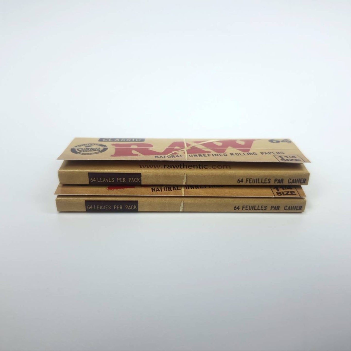 ROLLING PAPER | RAW CLASSIC 1 ¼" (64 LEAVES / BOOKLET | 24 BOOKLETS / BOX)