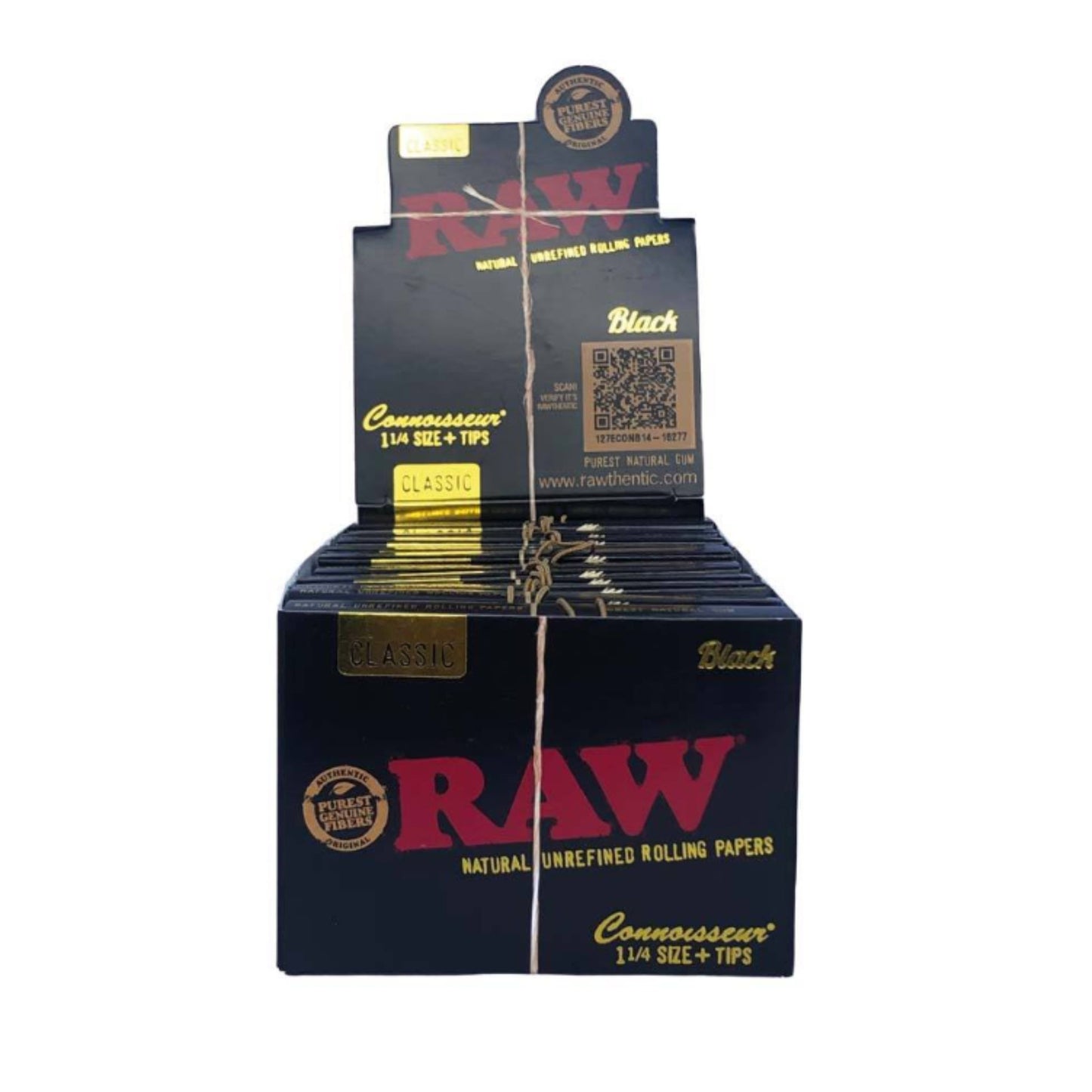 ROLLING PAPER | RAW CLASSIC BLACK CONNOISSEUR 1 ¼" WITH TIPS