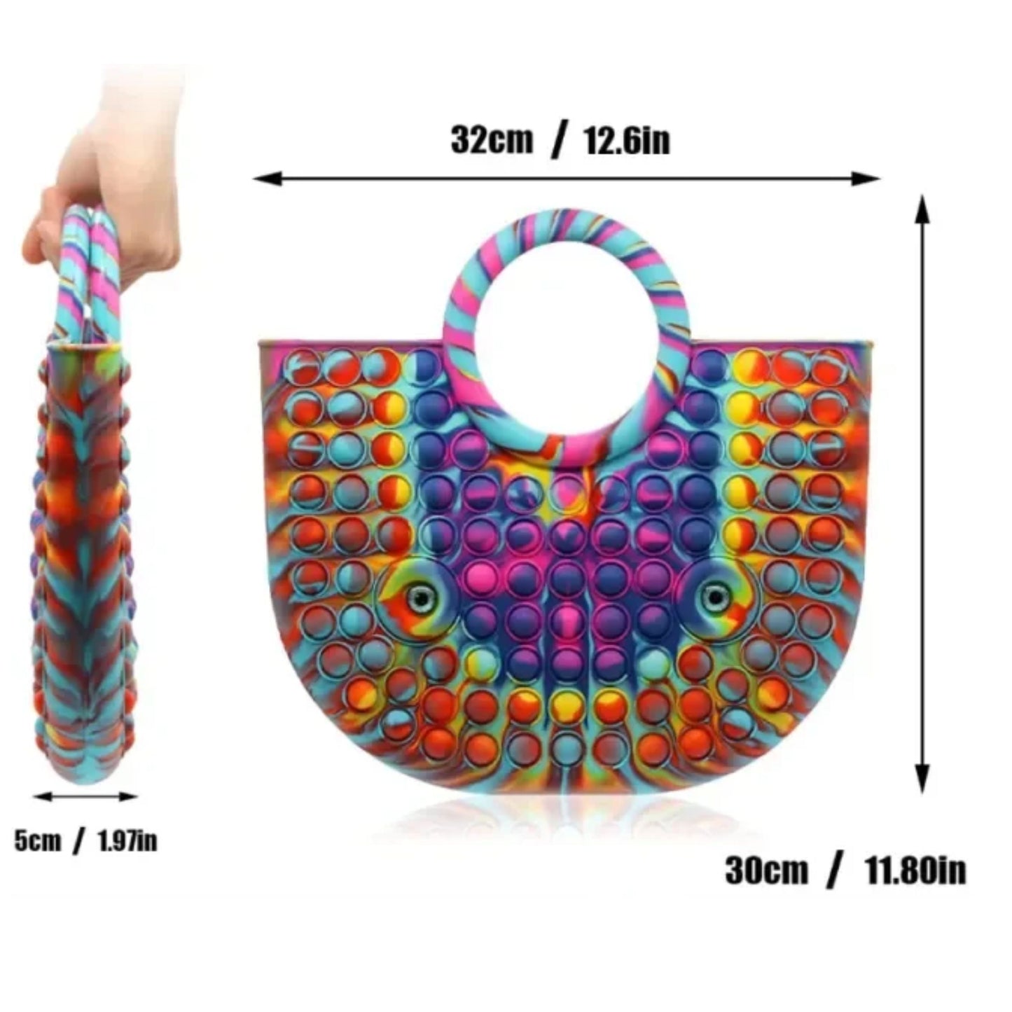 กระเป๋าใส่ของ มี 4 สี กระเป๋าถือ กระเป๋า Bubble ทำจาก Silicone Food Grade Educational Fidget Bag For reduce stress