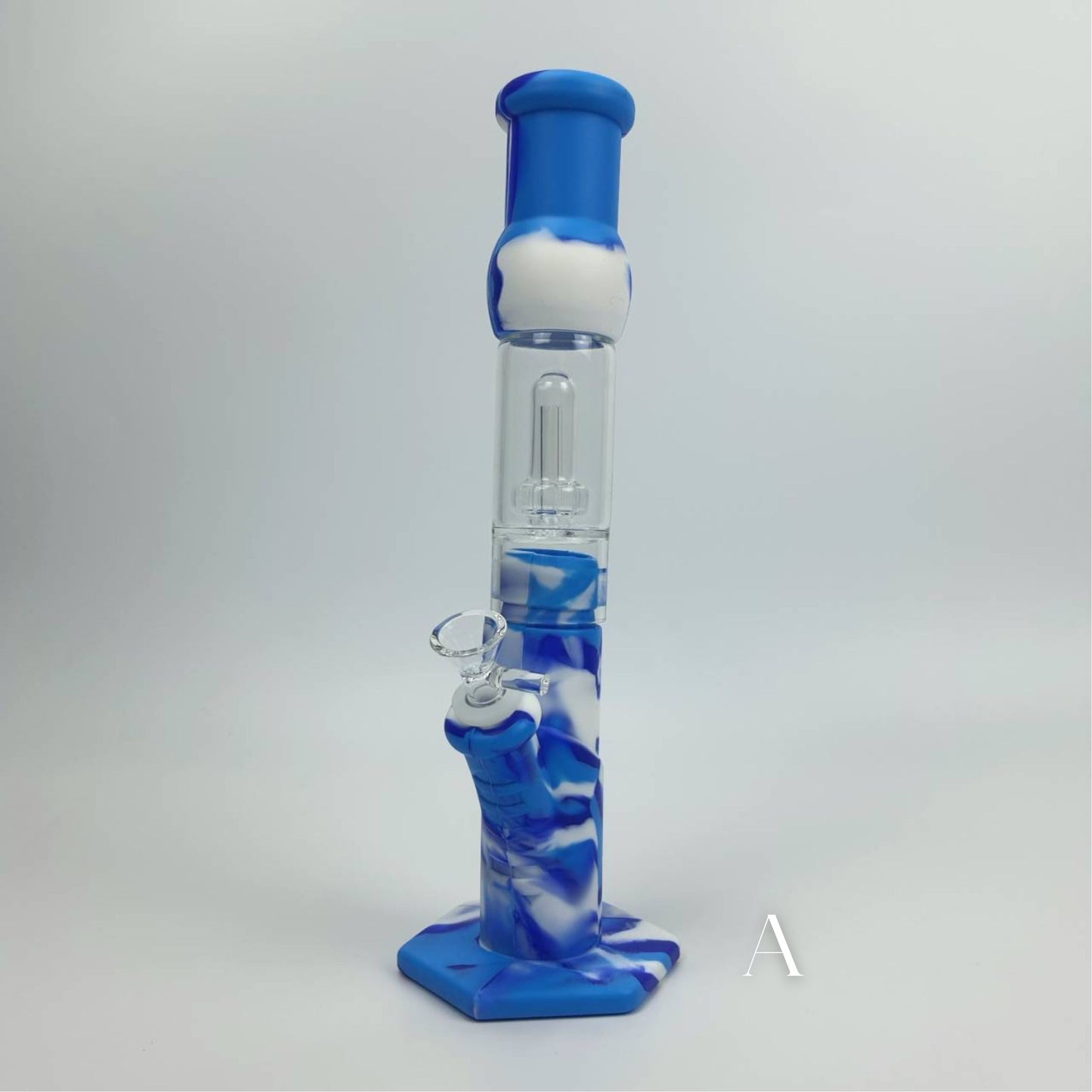 Glass Bong | SILICONE BONG WITH GLASS FILTER PERCOLATOR 14 INCH