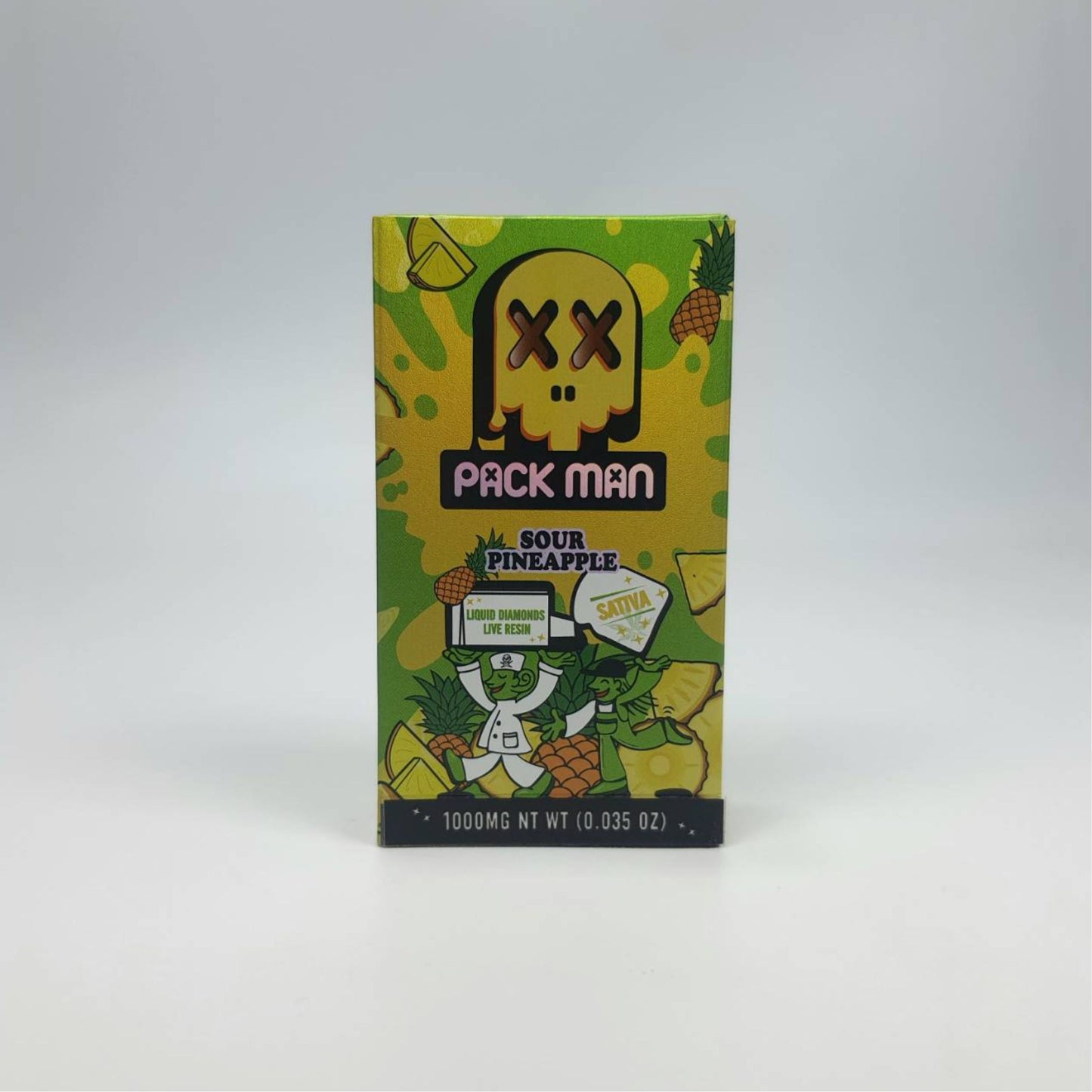 PACK MAN LIQUID DIAMONDS + LIVE RESIN 1.0ML | SOUR PINEAPPLE : SATIVA