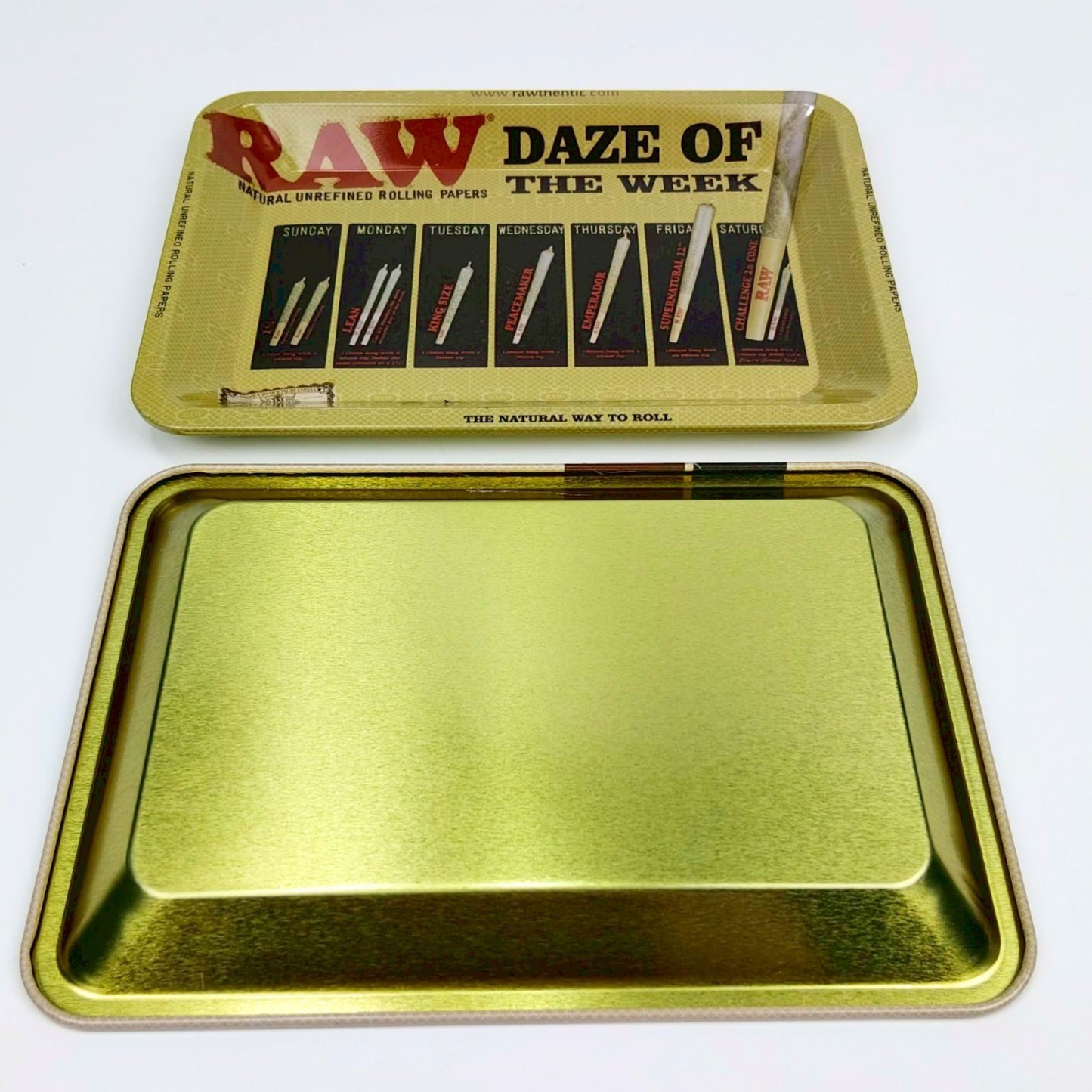 TRAY | RAW - DAZE OF THE WEEK MINI METAL ROLLING TRAY SIZE : 12.5X18 CM