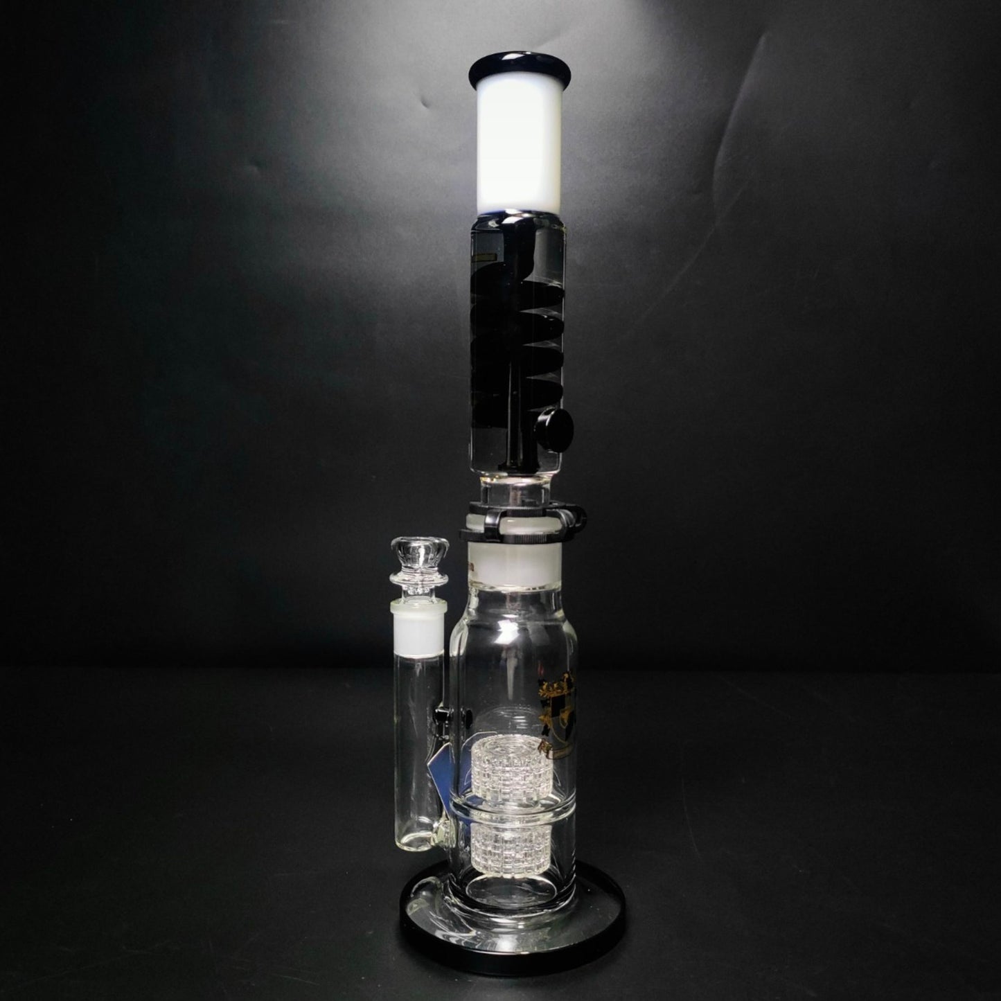 Glass Bong | PHOENIX LEGO STRAIGHT WITH DOUBLE MATRIX PERCOLATOR BLACK CLIP 15 INCH