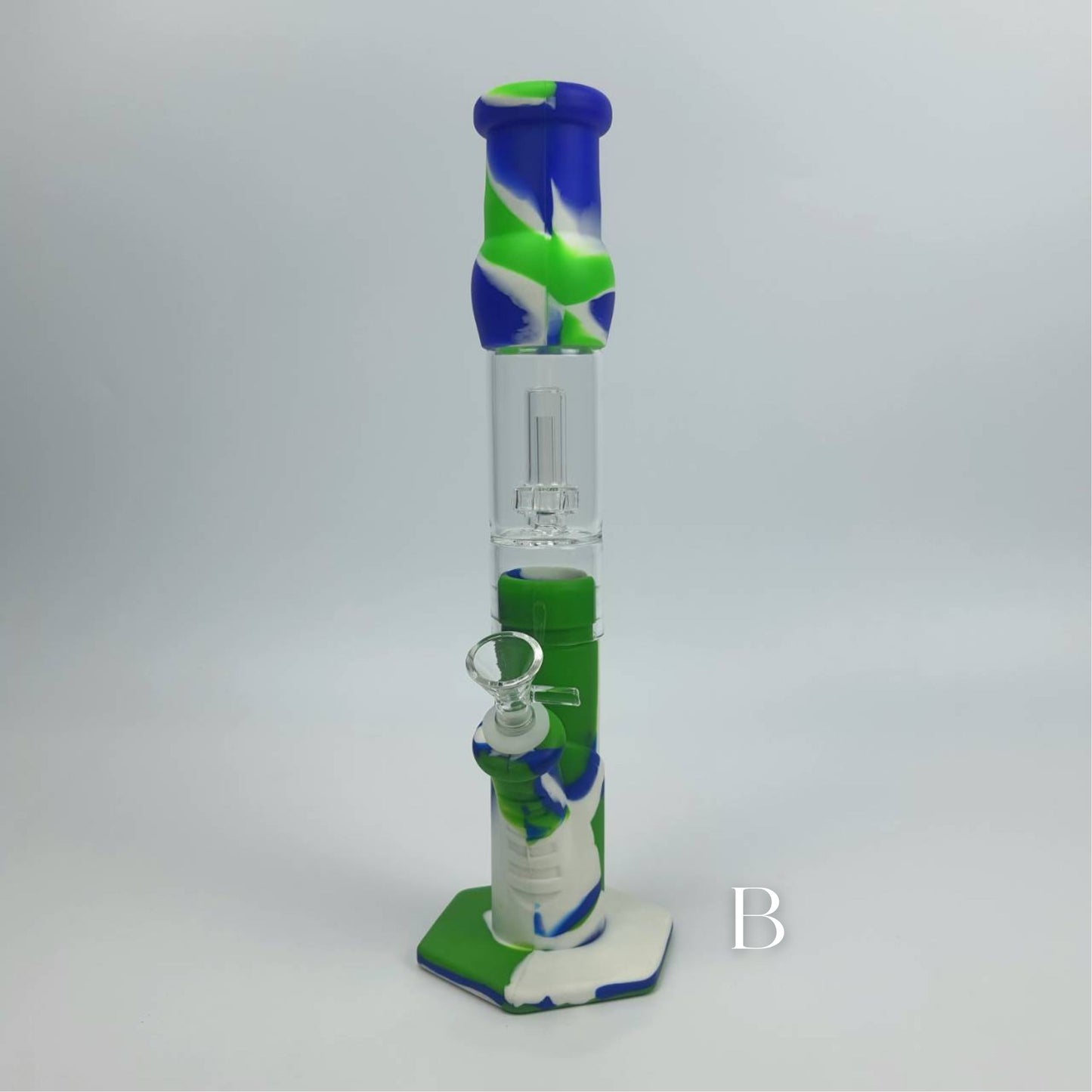 Glass Bong | SILICONE BONG WITH GLASS FILTER PERCOLATOR 14 INCH