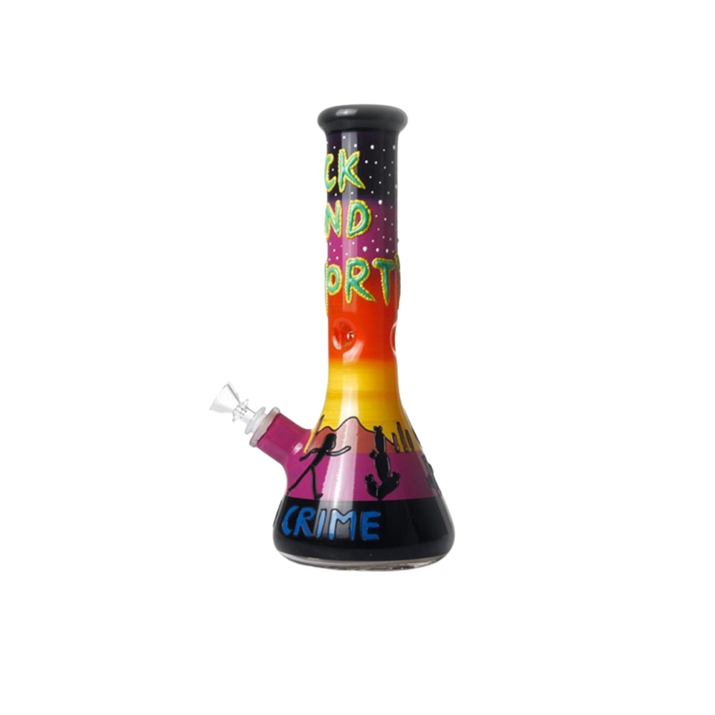 Glass Bong | GLOW IN THE DARK RICK AND MORTY PARTNER IN CRIMES 12.5 INCH