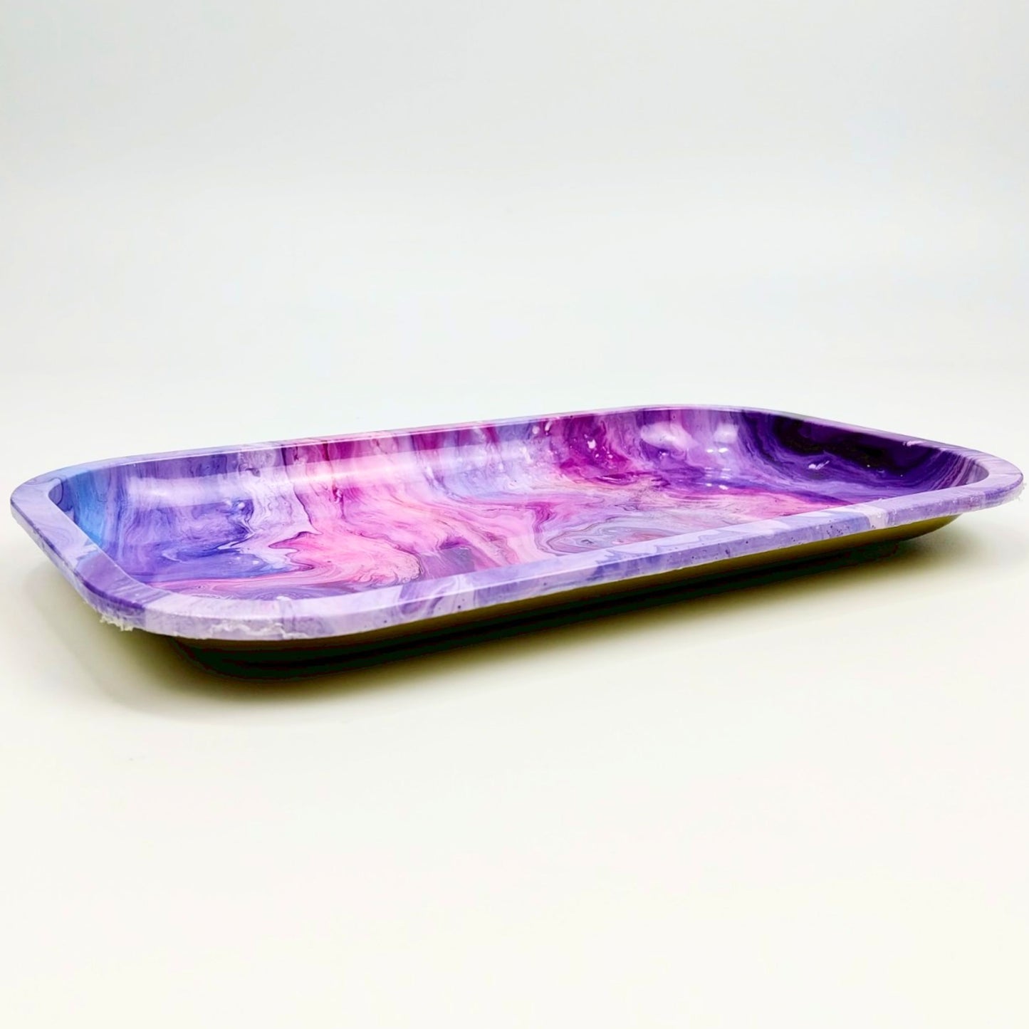 TRAY | GALAXY PSYCHEDELIC PINK METAL ROLLING TRAY SIZE : 27.5X16 CM