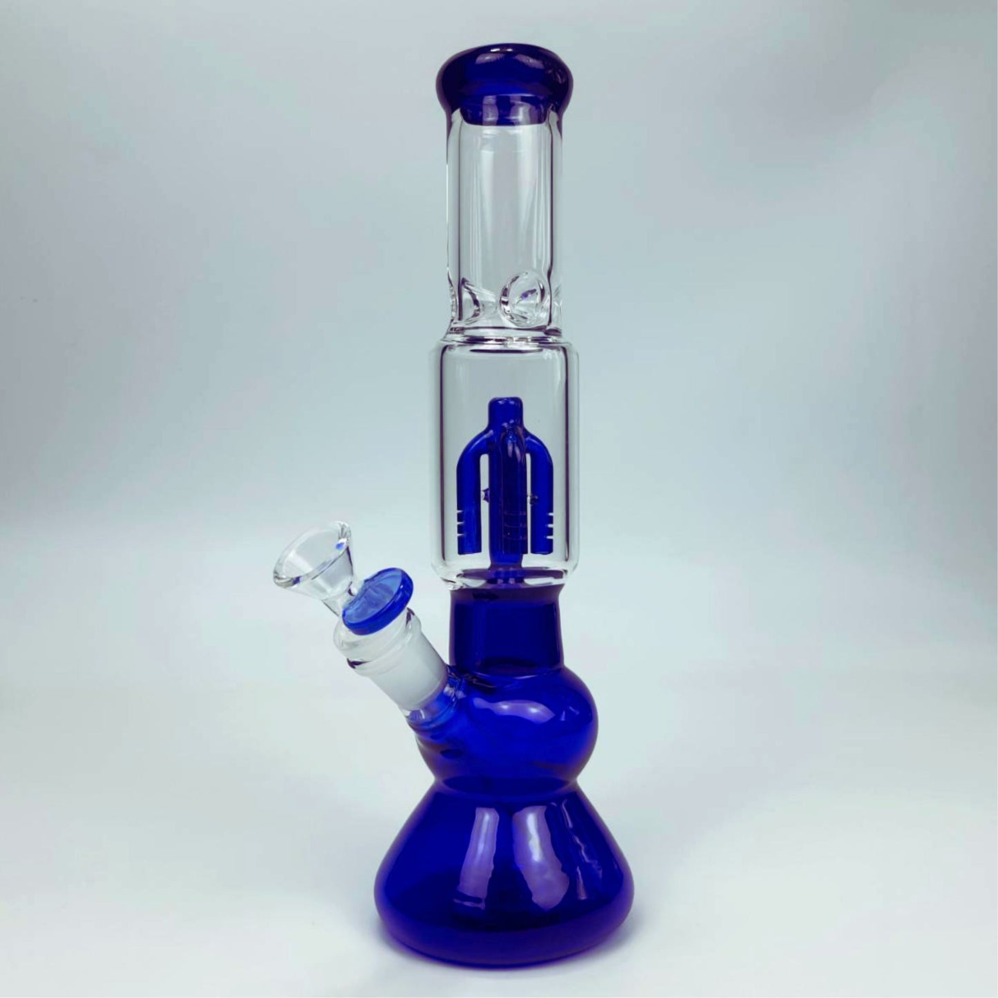 GLASS BONG | DOUBLE SPHERE BASE GLASS 14MM JOINT WITH 4 ARM PERC 12 INCH