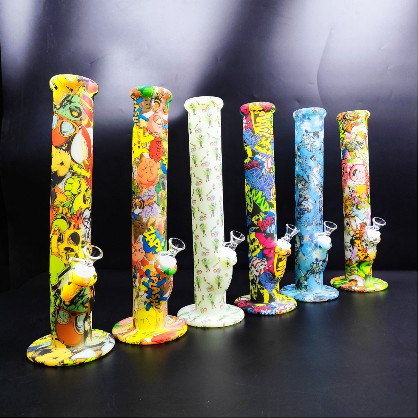 Glass Bong | GLOW IN THE DARK SILICONE STRAIGHT 14 INCH - SILICONE UNBERAKABLE BONG