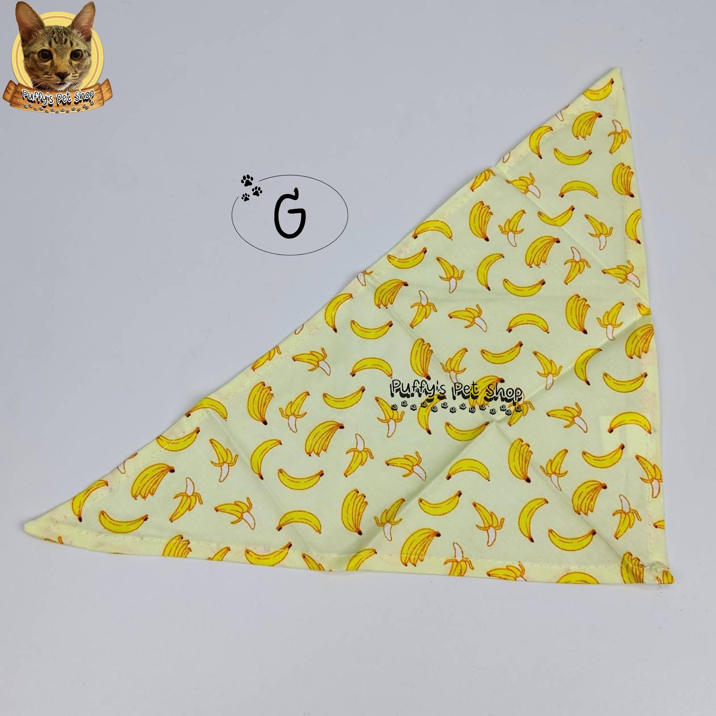Puffy's Pet Shop |  Luxury Cotton Pet Scarf  ผ้าพันคอสัตว์เลี้ยงพรีเมียม ผ้าคอตตอนแท้ เนื้อผ้าดี ไม่ระคายเคือง สำหรับสุนัขและแมว ขนาด S 40 ซม.