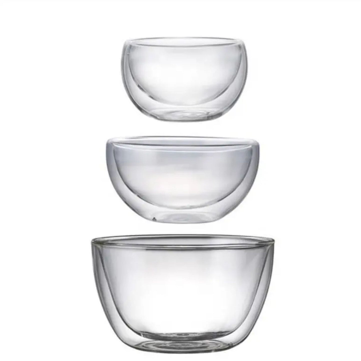 ชามแก้วสองชั้น กันร้อน กันเย็น ขนาด 800ml ผลิตจากแก้วโบโลซิลิเกต สำหรับเสริ์ฟซุบ น้ำแกง ขนมหวาน ผลไม้ และอื่น ๆ