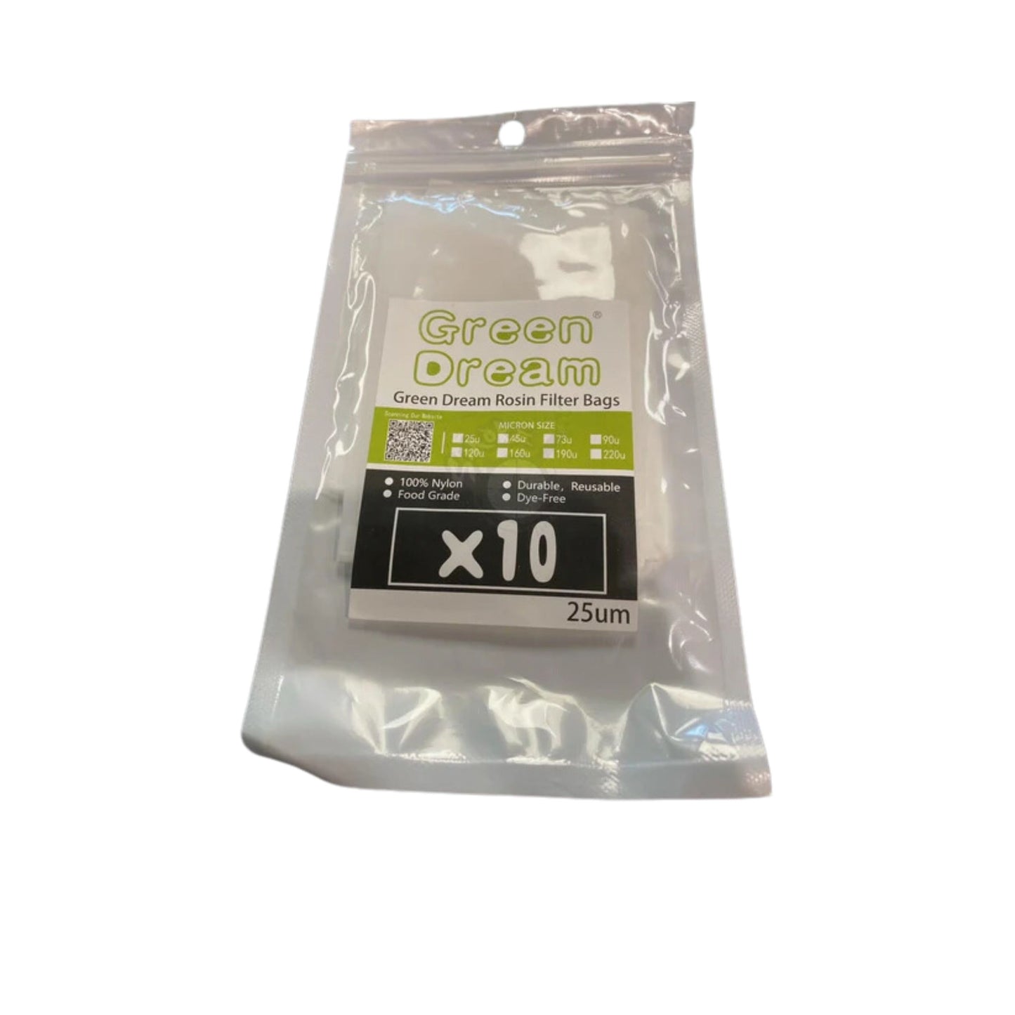 ROSIN BAGS | GREEN DREAM 4x4 INCH ROSIN BAGS SIZE 25 MICRON | 10 PIECES