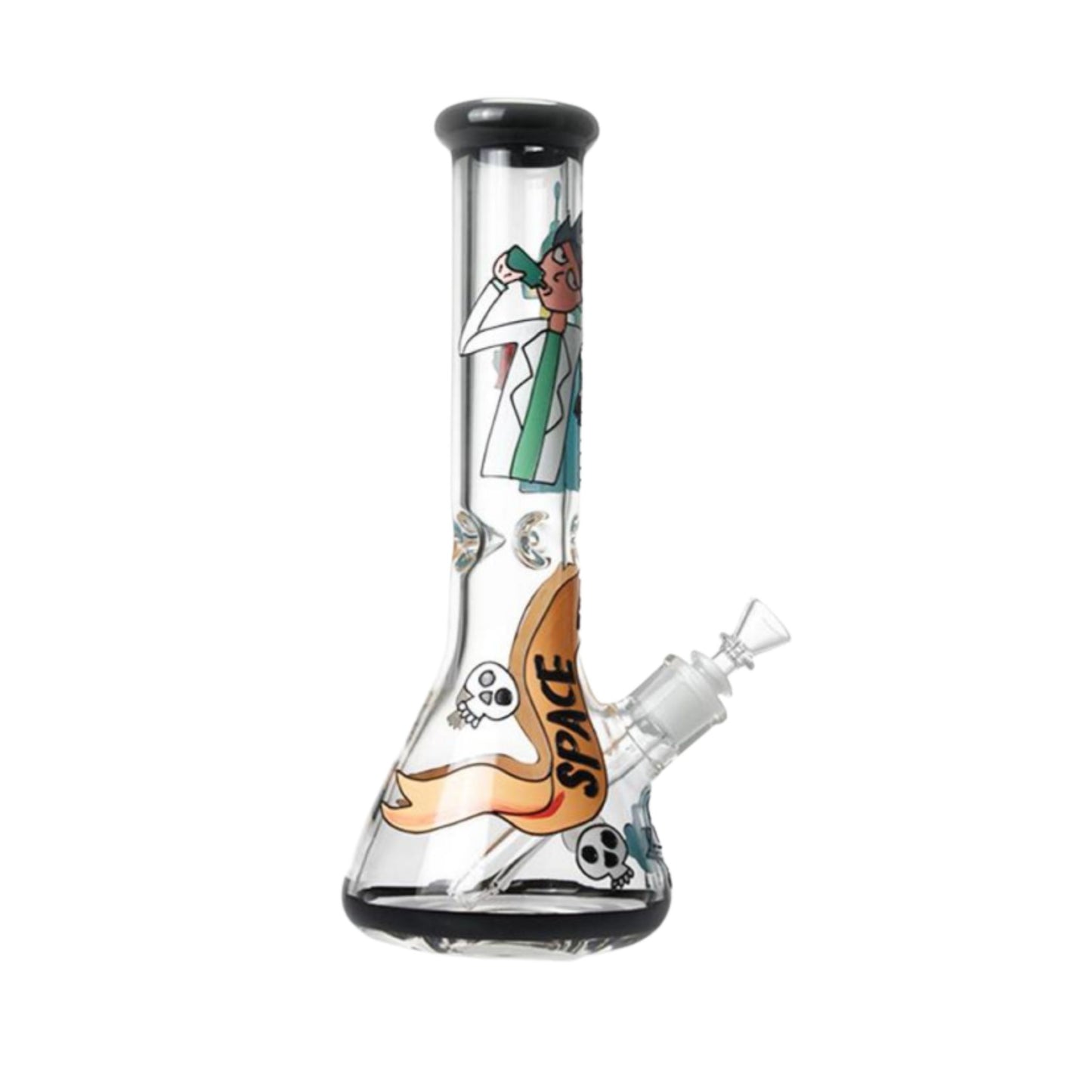 Glass Bong | GLOW IN THE DARK RICK AND MORTY SPACE ACHOLIC 12.5 INCH