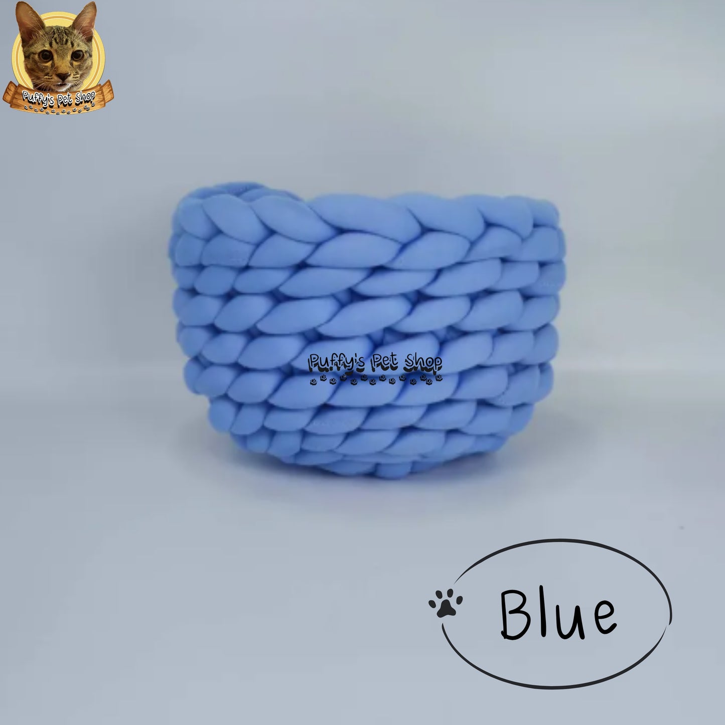 Puffy's Pet Shop | Knitted Cotton Basket Bed for Cats & Dogs ที่นอนสัตว์เลี้ยง น้องหมาและน้องแมว ทรงตะกร้า ผลิตจากผ้าฝ้ายถัก ขนาด 35 / 40 / 45 ซม.
