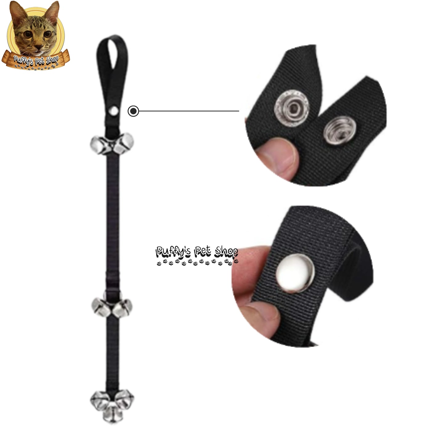 Puffy's Pet Shop |  Dog's Door Bell สายกระดิ่งสำหรับแขวนประตู อุปกรณ์ฝึกสุนัข ยาว 90 ซม