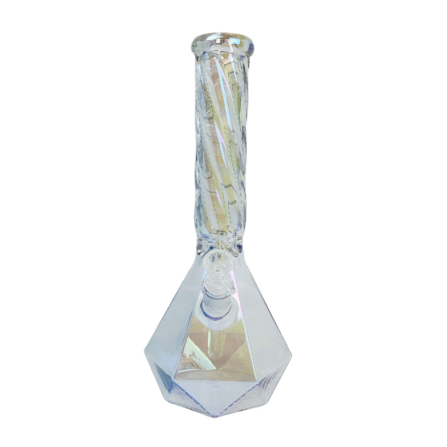 Glass Bong | HOLOGRAPHIC TWISTY DIAMOND BONG 14 INCH