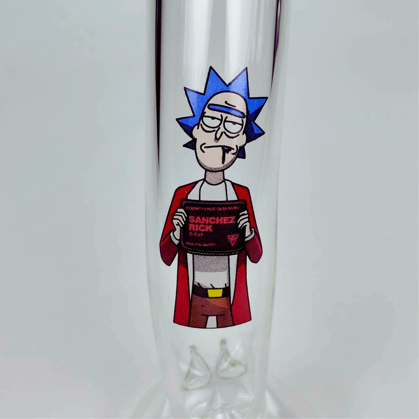 GLASS BONG | RICK AND MORTY WANTED RICK BENDED NECK 8.5 INCH 4MM THICKNESS