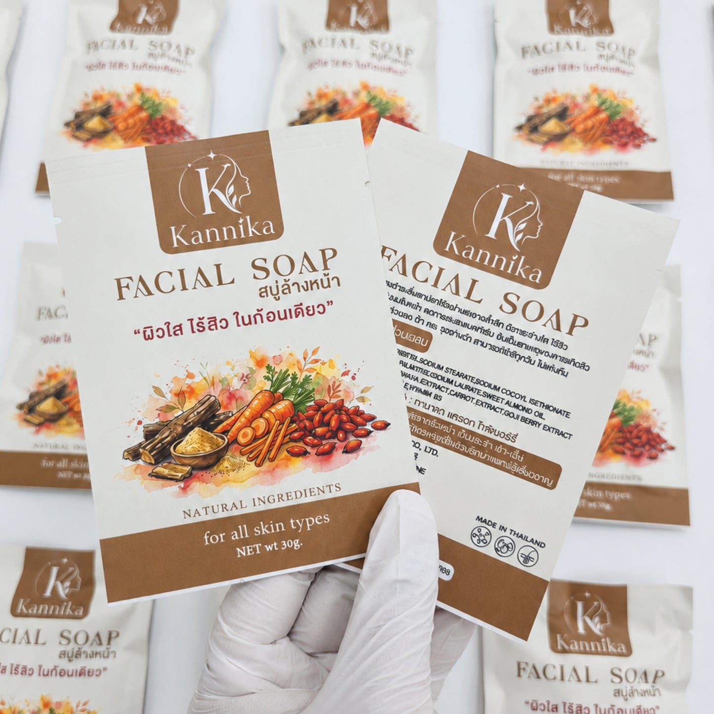 Kannika Facial Soap สบู่ล้างหน้า ผิวใส ไร้สิว ในก้อนเดียว