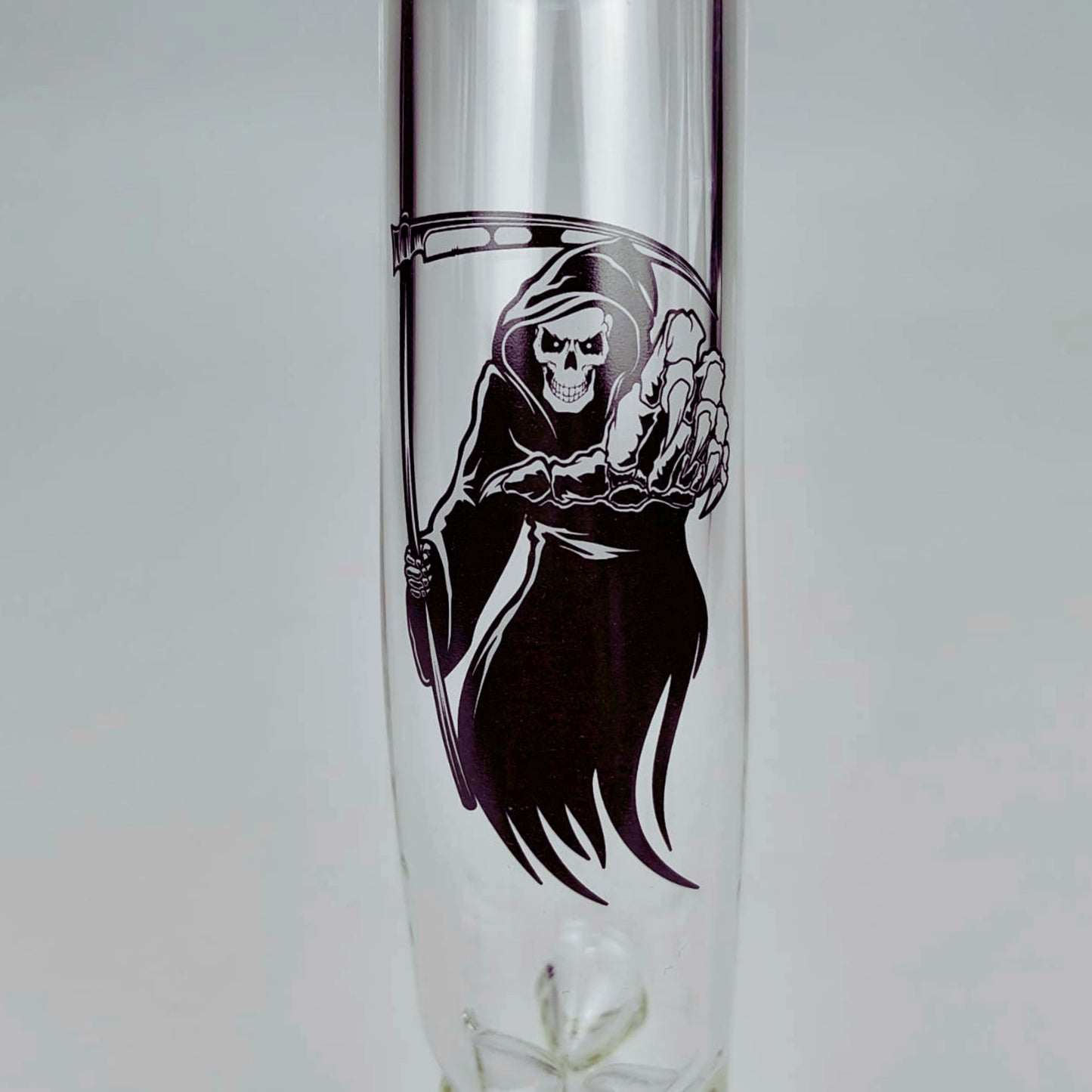 GLASS BONG | GRIM REAPER BENDED NECK BEAKER GLASS BONG 8.5 INCH 4MM THICKNESS