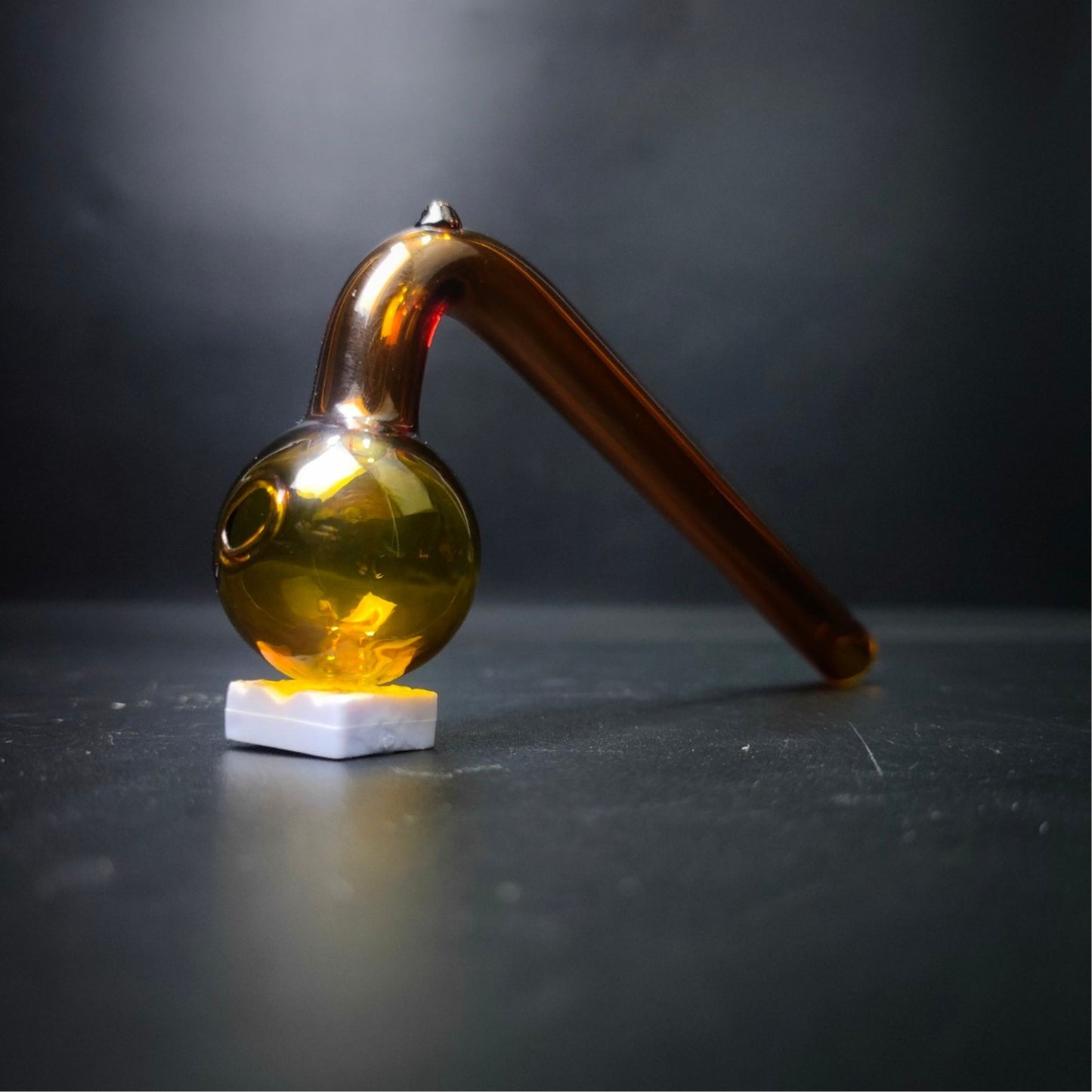 PIPE | CURVED OIL BURNER HANDPIPE GLASS PIPE FOR WAX 5 INCH