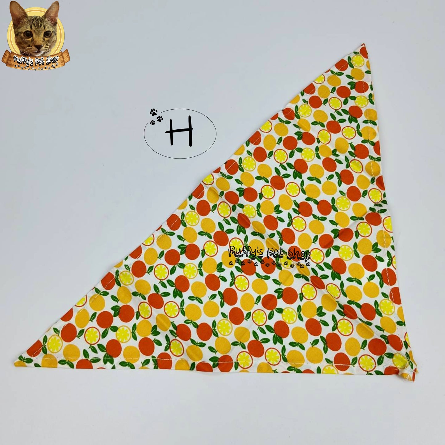 Puffy's Pet Shop |  Luxury Cotton Pet Scarf  ผ้าพันคอสัตว์เลี้ยงพรีเมียม ผ้าคอตตอนแท้ เนื้อผ้าดี ไม่ระคายเคือง สำหรับสุนัขและแมว ขนาด S 40 ซม.