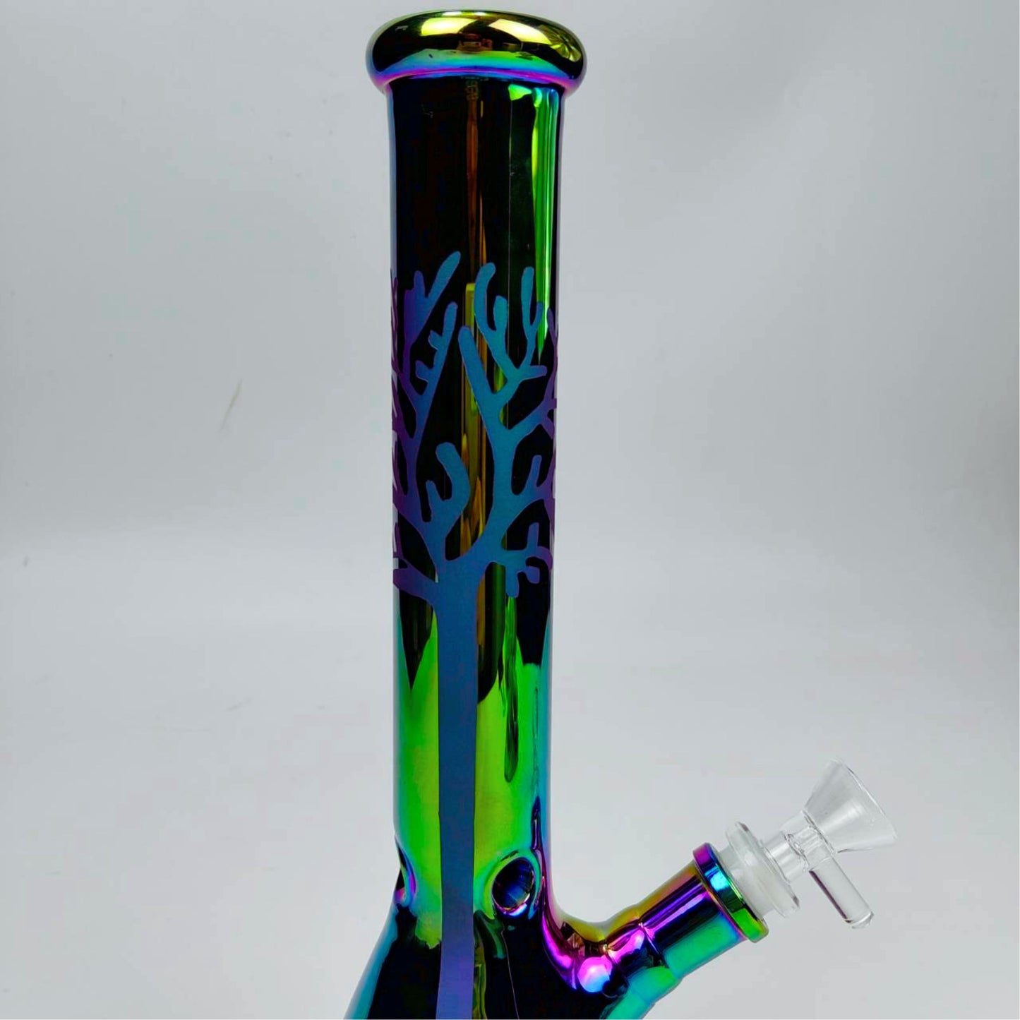 GLASS BONG | REFLECTIVE TREE BEAKER GLASS BONG 11.5 INCH 5MM THICKNESS